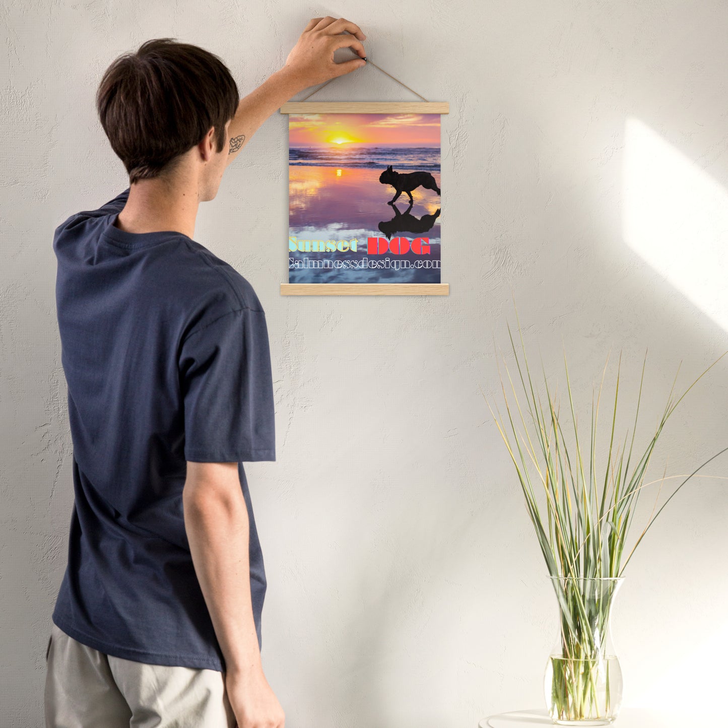 Sunset Dog, calmnessdesign.com, Poster with hangers