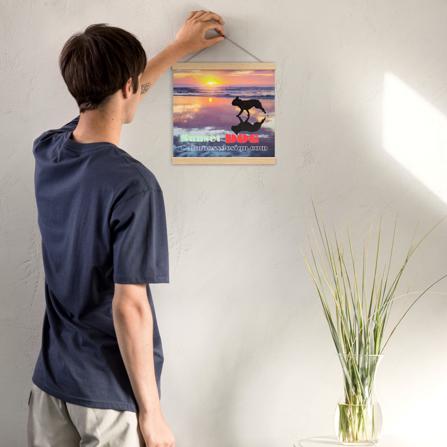 Sunset Dog, calmnessdesign.com, Poster with hangers