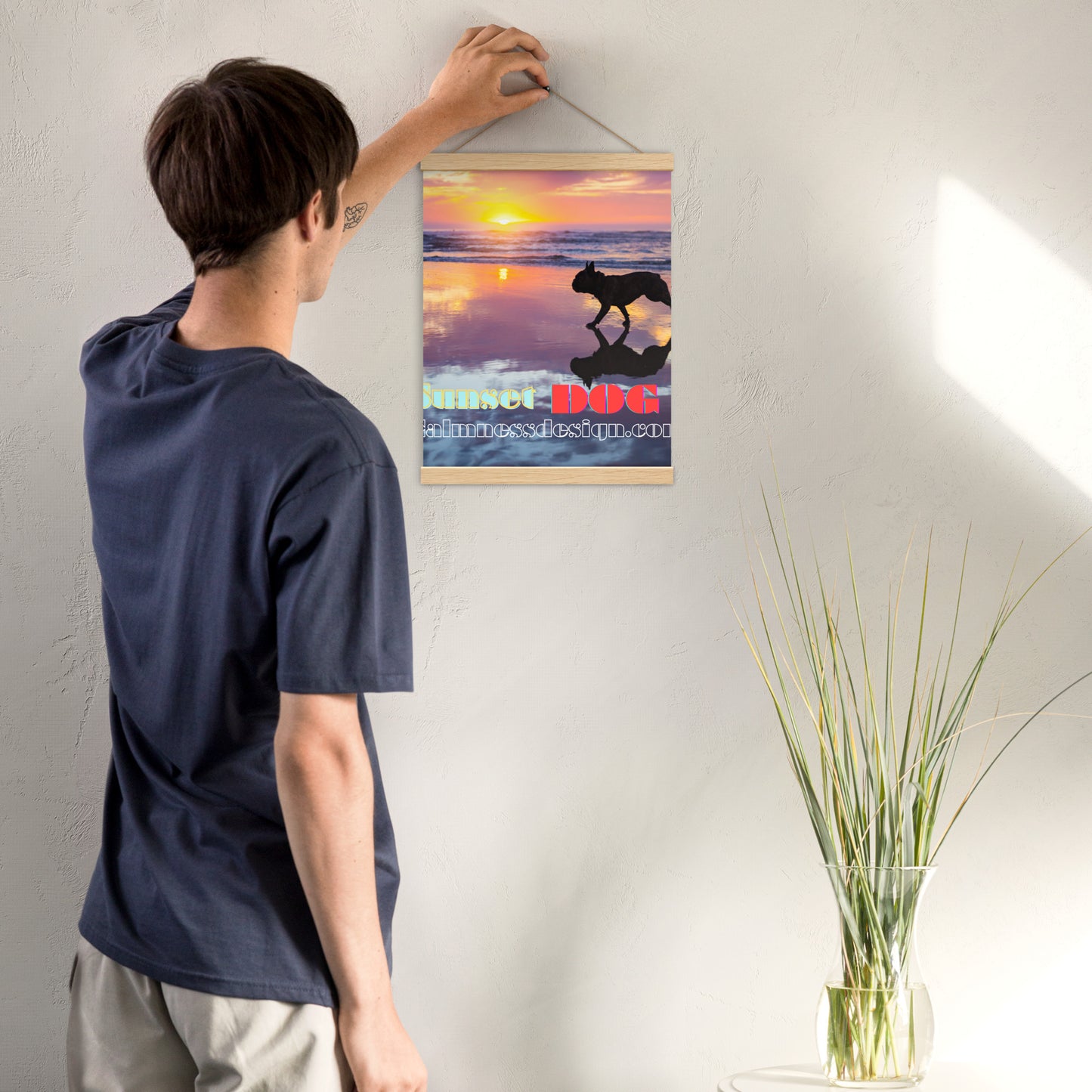 Sunset Dog, calmnessdesign.com, Poster with hangers