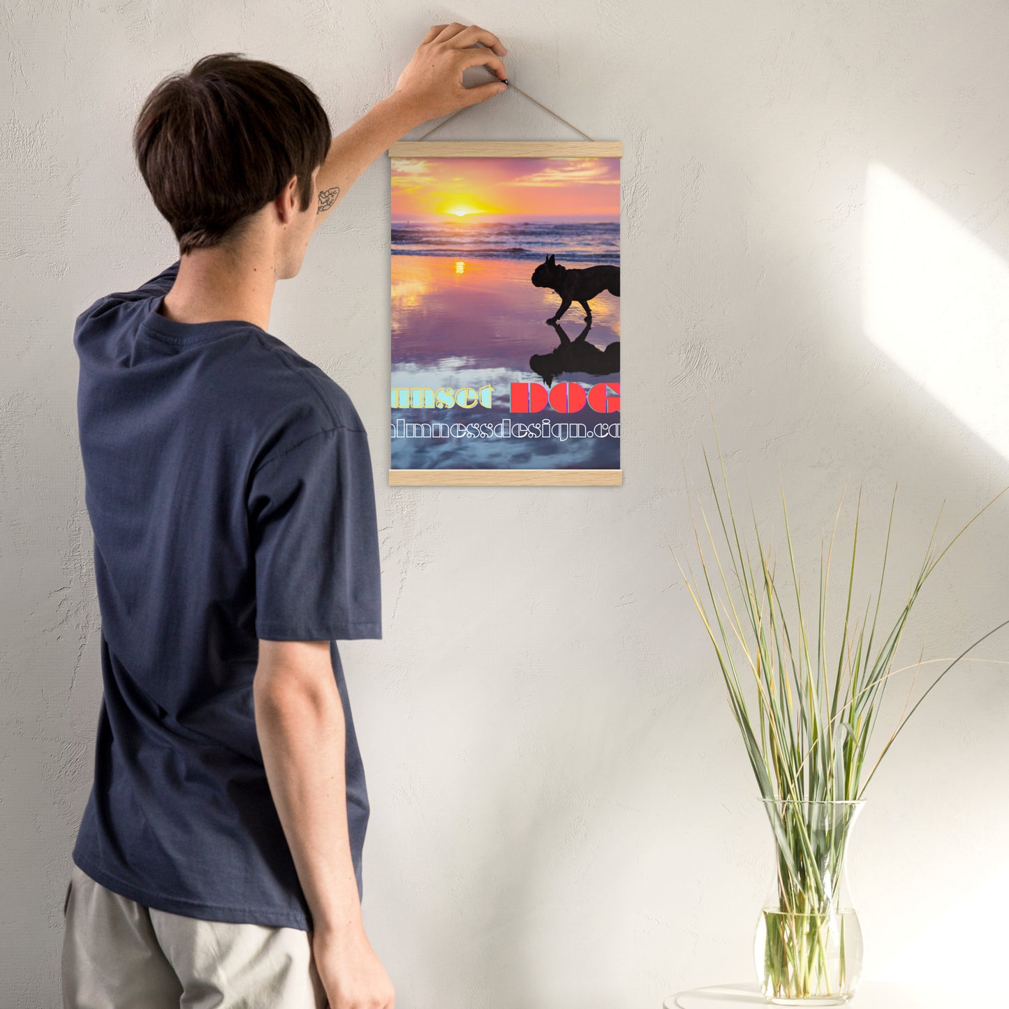Sunset Dog, calmnessdesign.com, Poster with hangers