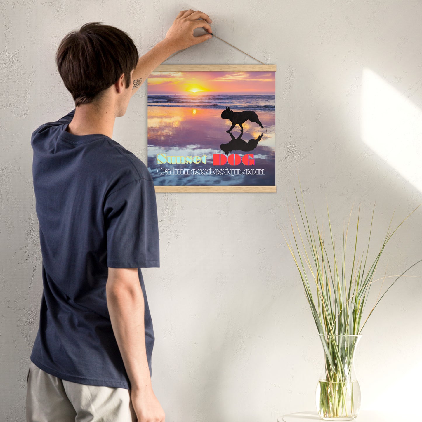 Sunset Dog, calmnessdesign.com, Poster with hangers