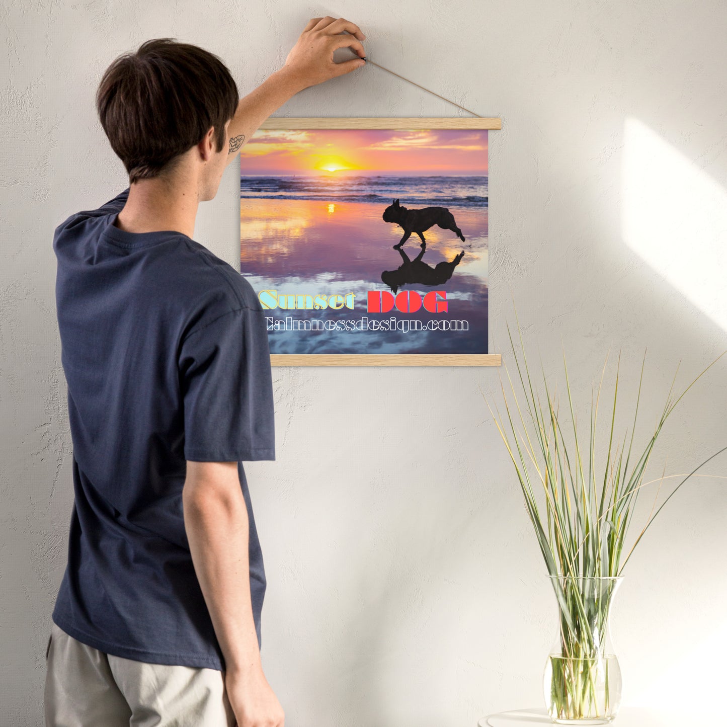 Sunset Dog, calmnessdesign.com, Poster with hangers