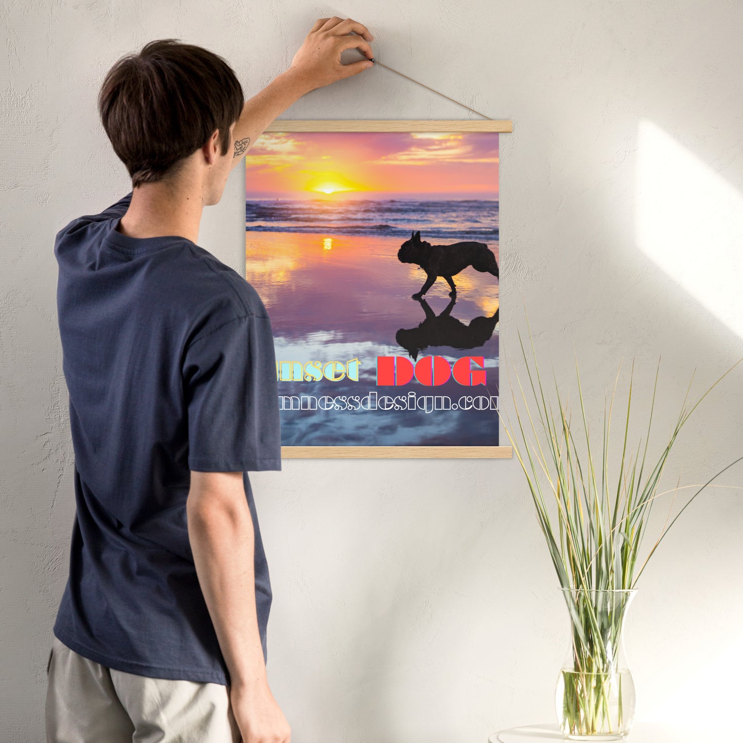 Sunset Dog, calmnessdesign.com, Poster with hangers