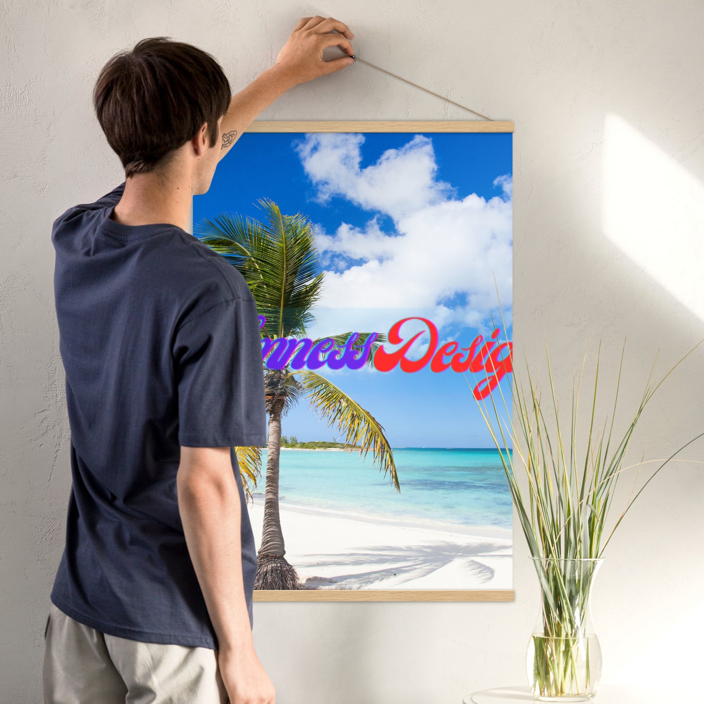 Beautiful Caribbean Beach, Poster with hangers