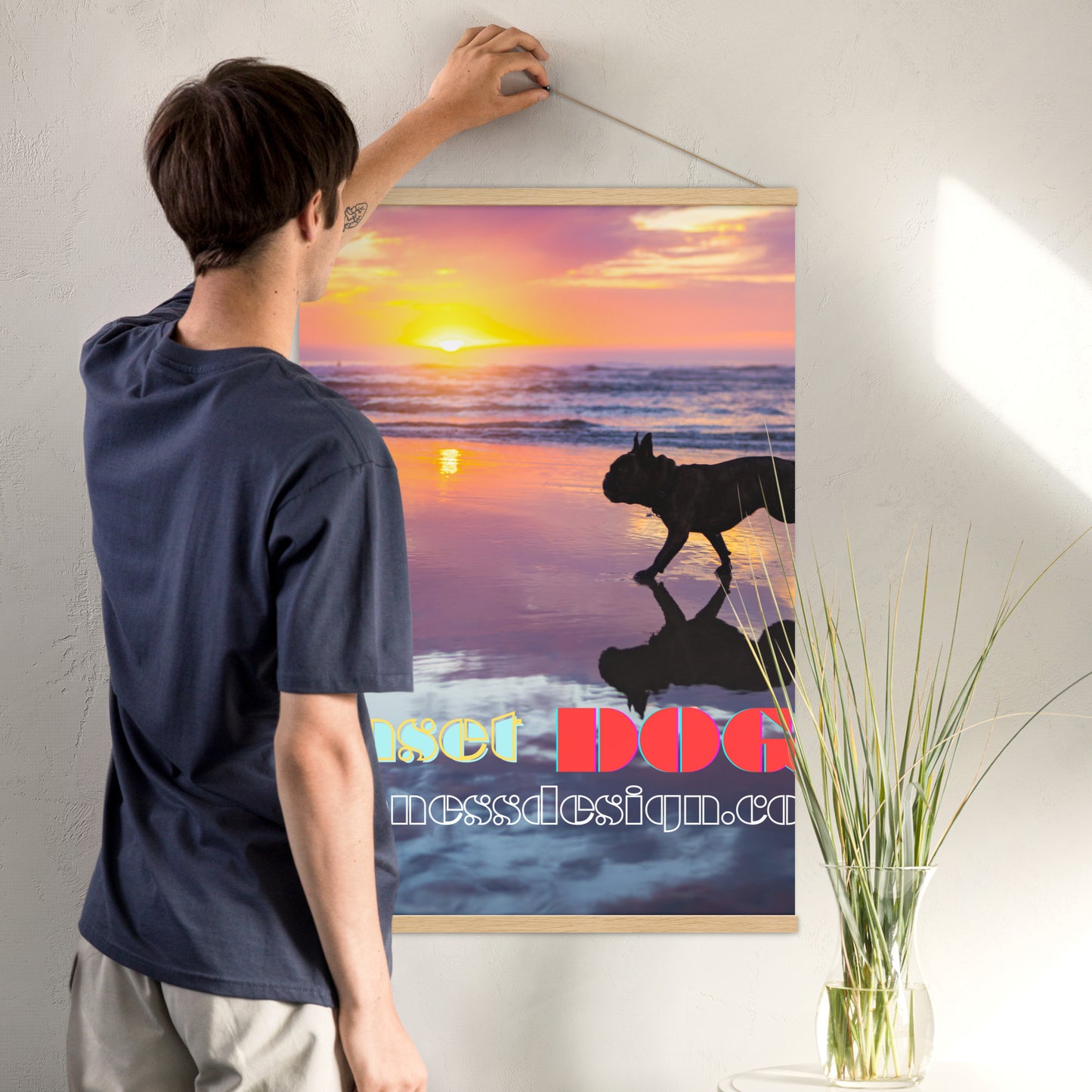 Sunset Dog, calmnessdesign.com, Poster with hangers