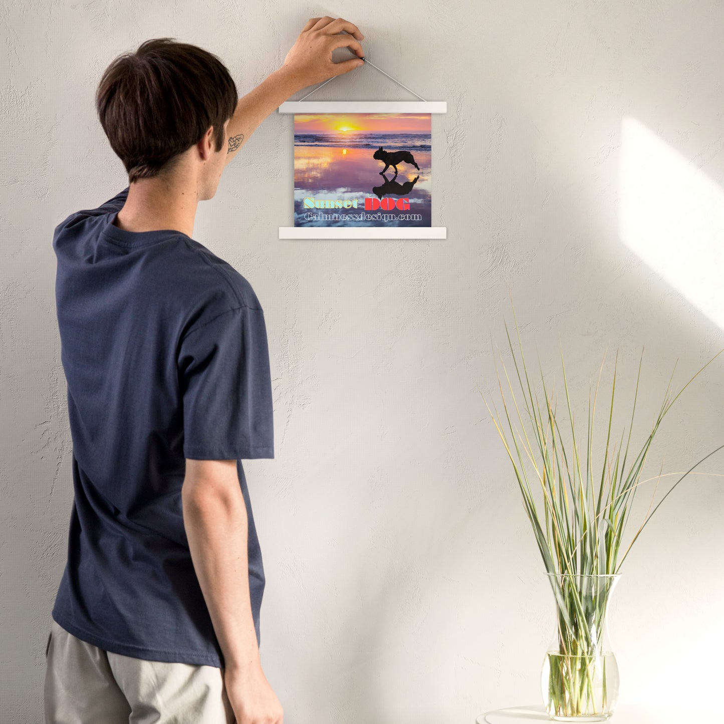 Sunset Dog, calmnessdesign.com, Poster with hangers