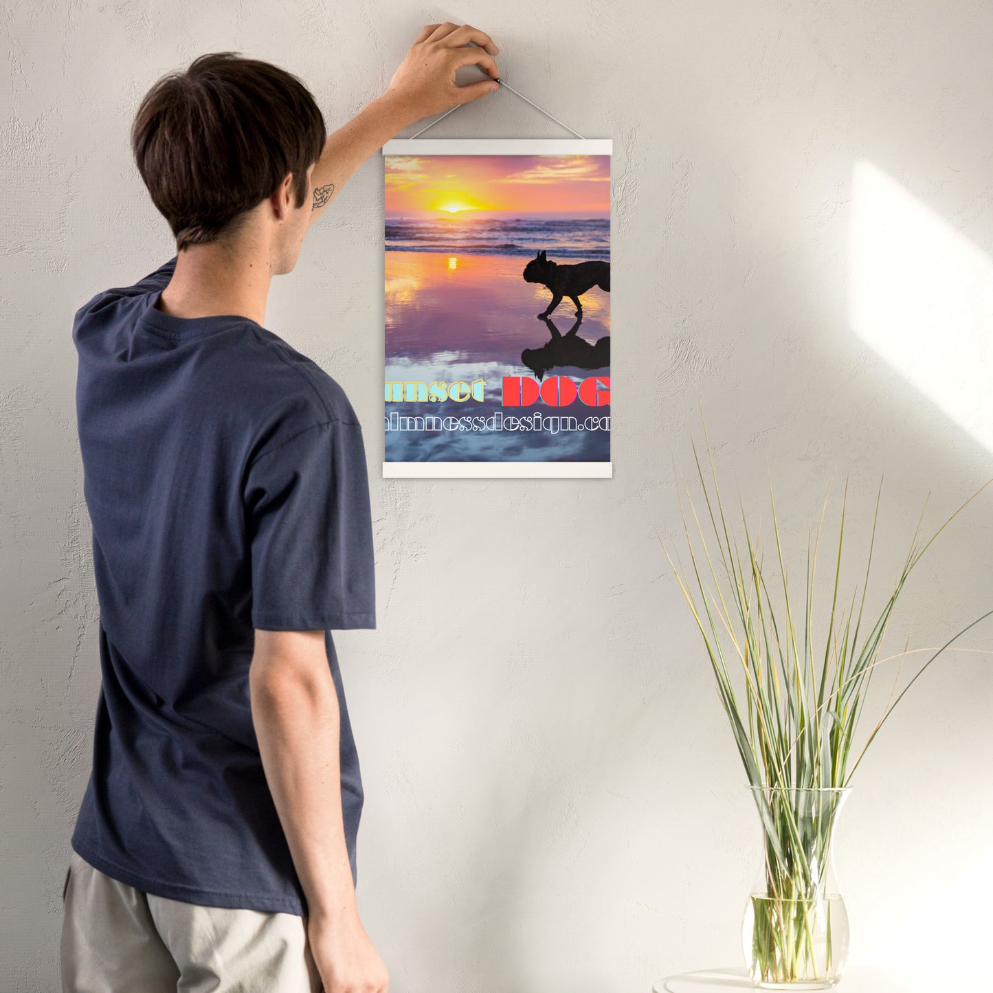 Sunset Dog, calmnessdesign.com, Poster with hangers