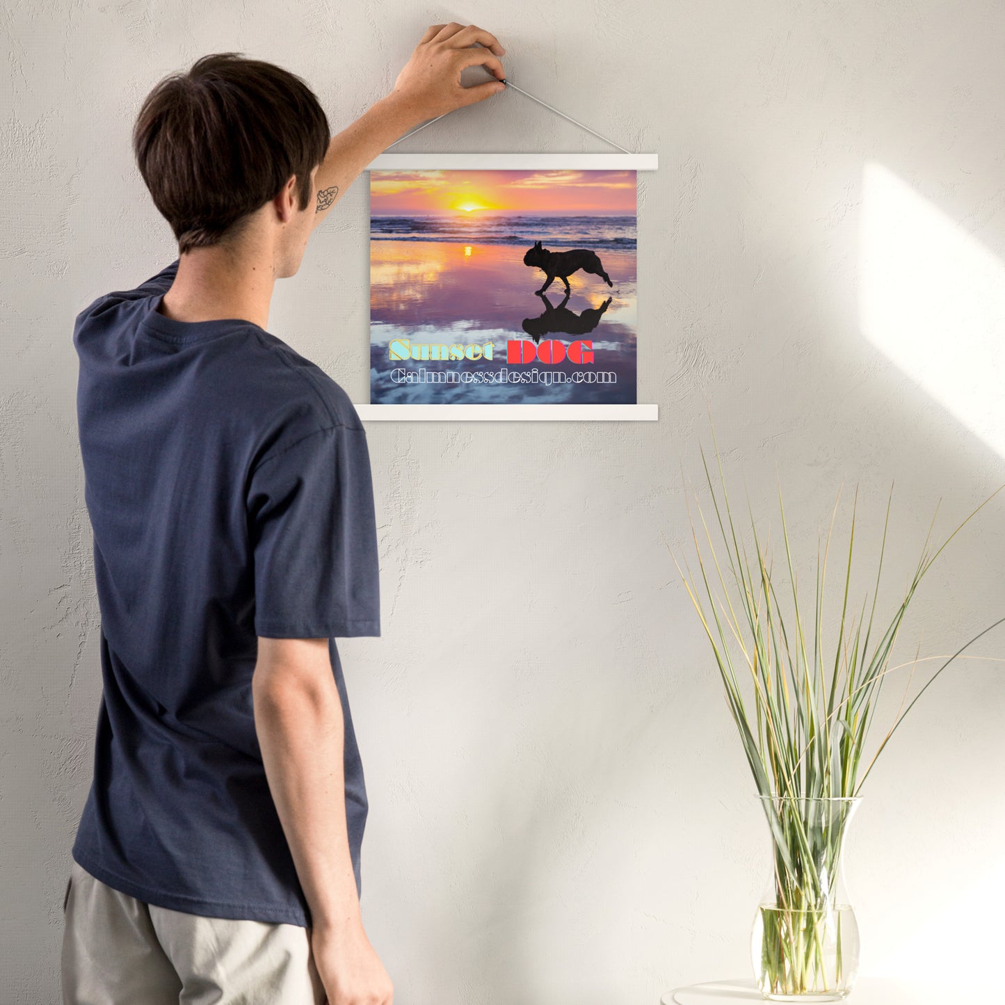 Sunset Dog, calmnessdesign.com, Poster with hangers
