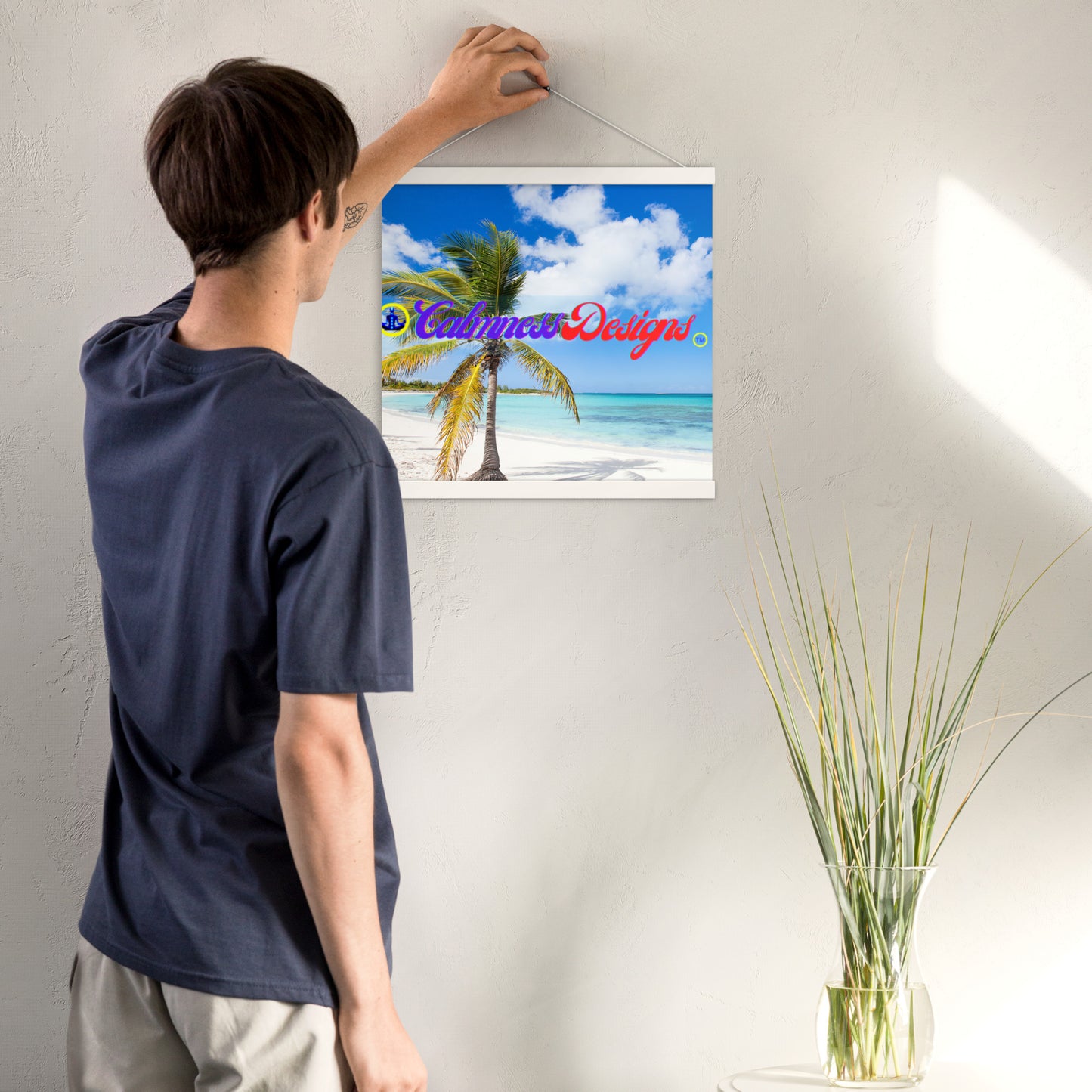 Beautiful Caribbean Beach, Poster with hangers