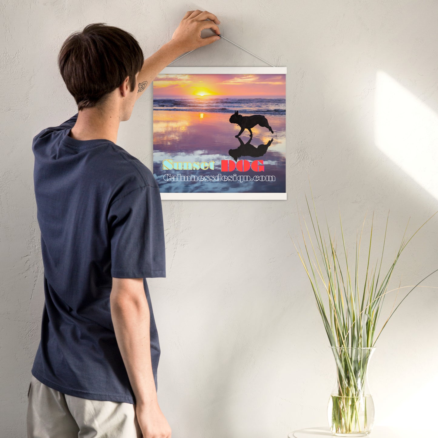 Sunset Dog, calmnessdesign.com, Poster with hangers