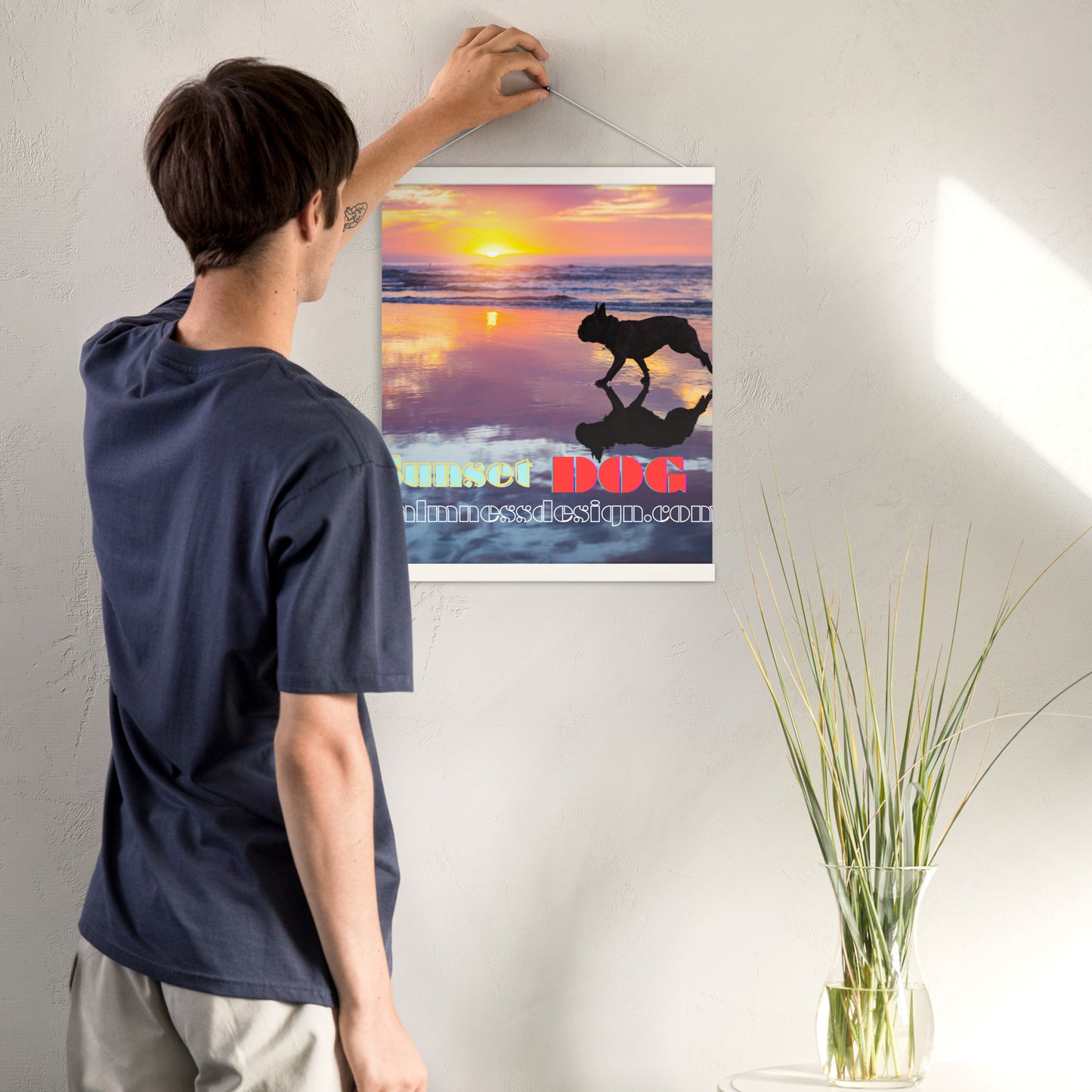 Sunset Dog, calmnessdesign.com, Poster with hangers