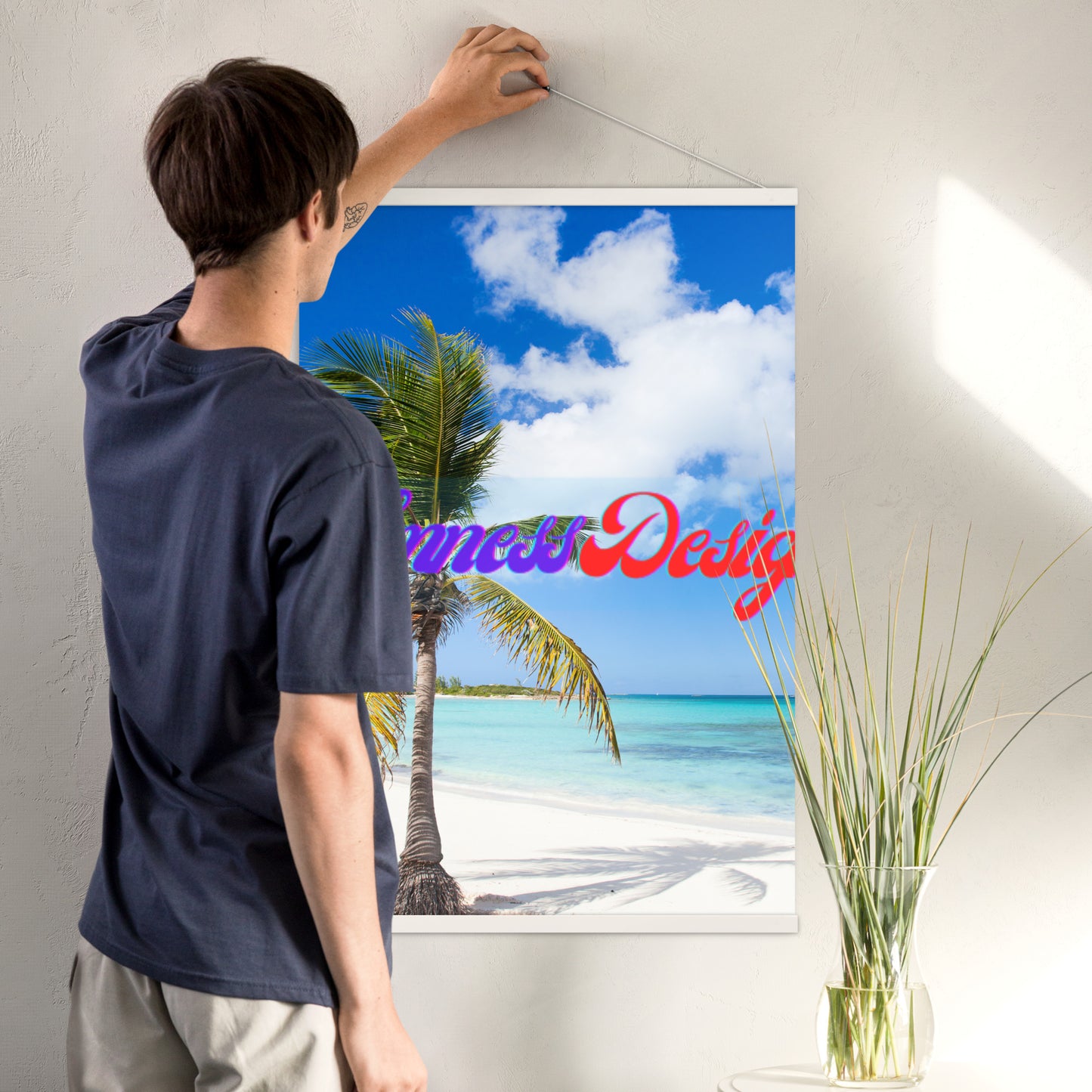 Beautiful Caribbean Beach, Poster with hangers