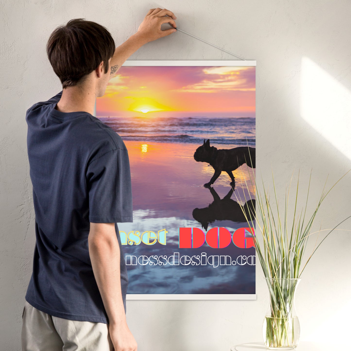 Sunset Dog, calmnessdesign.com, Poster with hangers