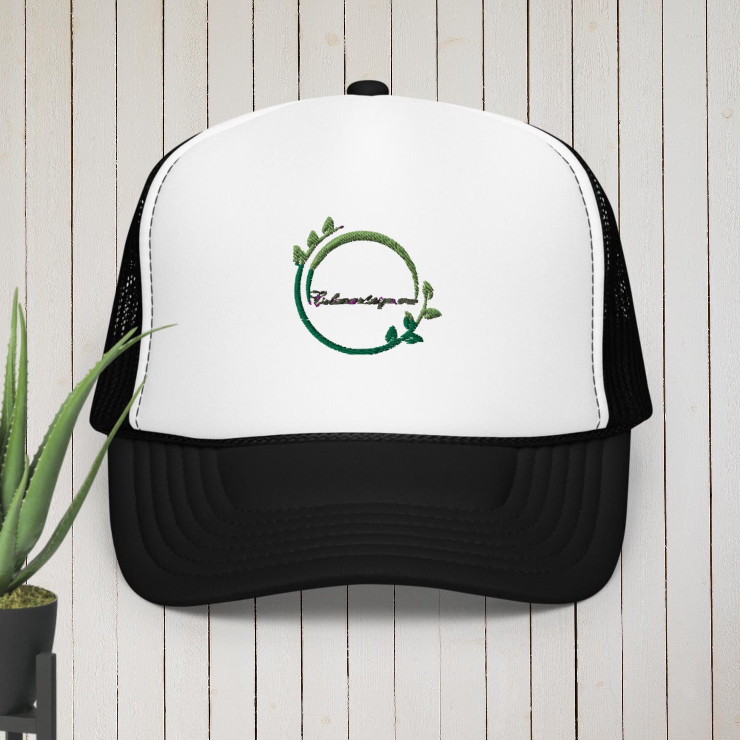 Green Tree Leaf Ecology Nature Element, Foam trucker hat
