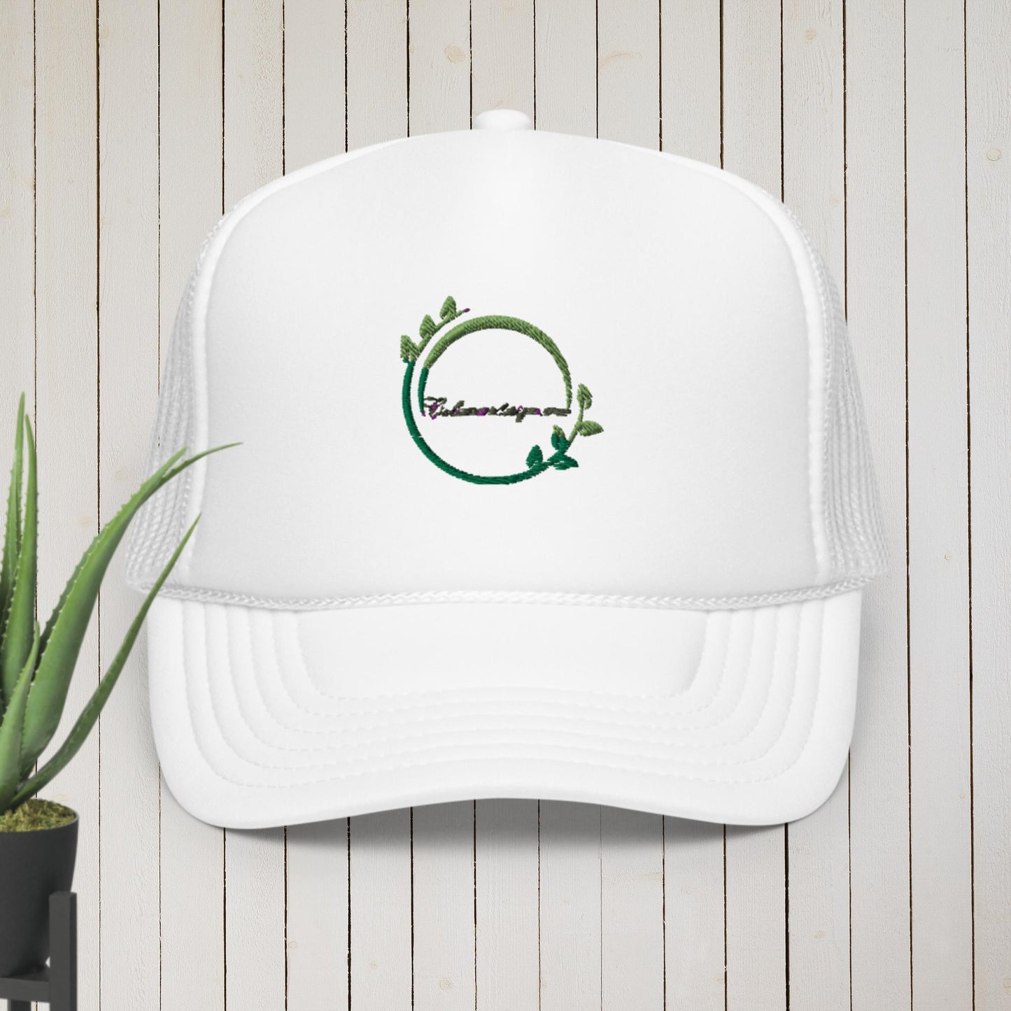 Green Tree Leaf Ecology Nature Element, Foam trucker hat