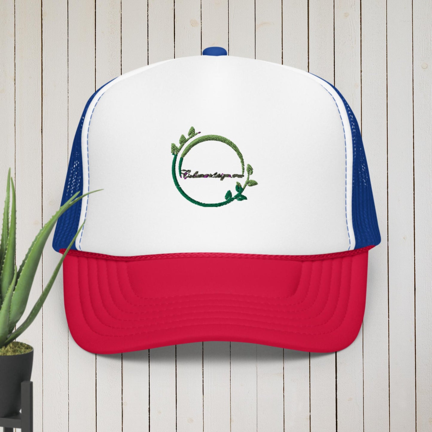 Green Tree Leaf Ecology Nature Element, Foam trucker hat