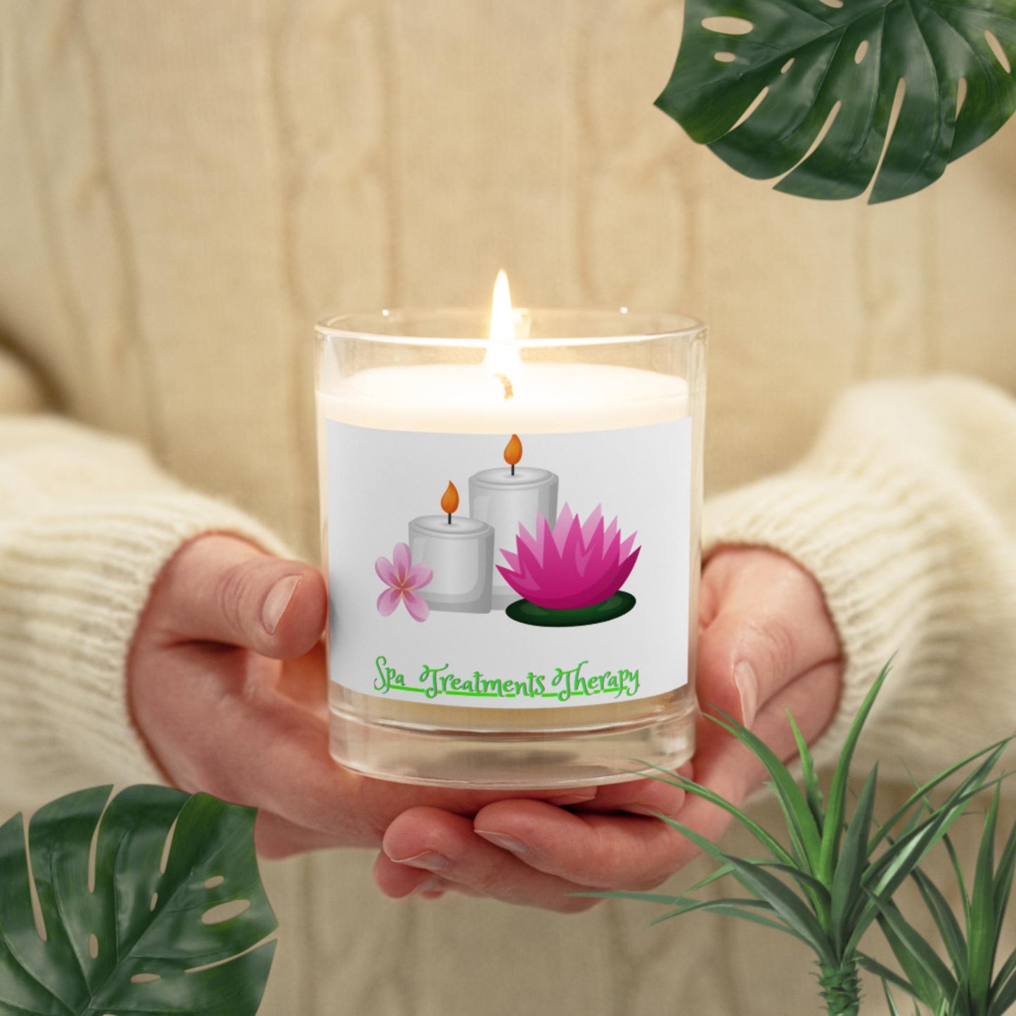 Spa Treatments, Therapy, Glass jar soy wax candle