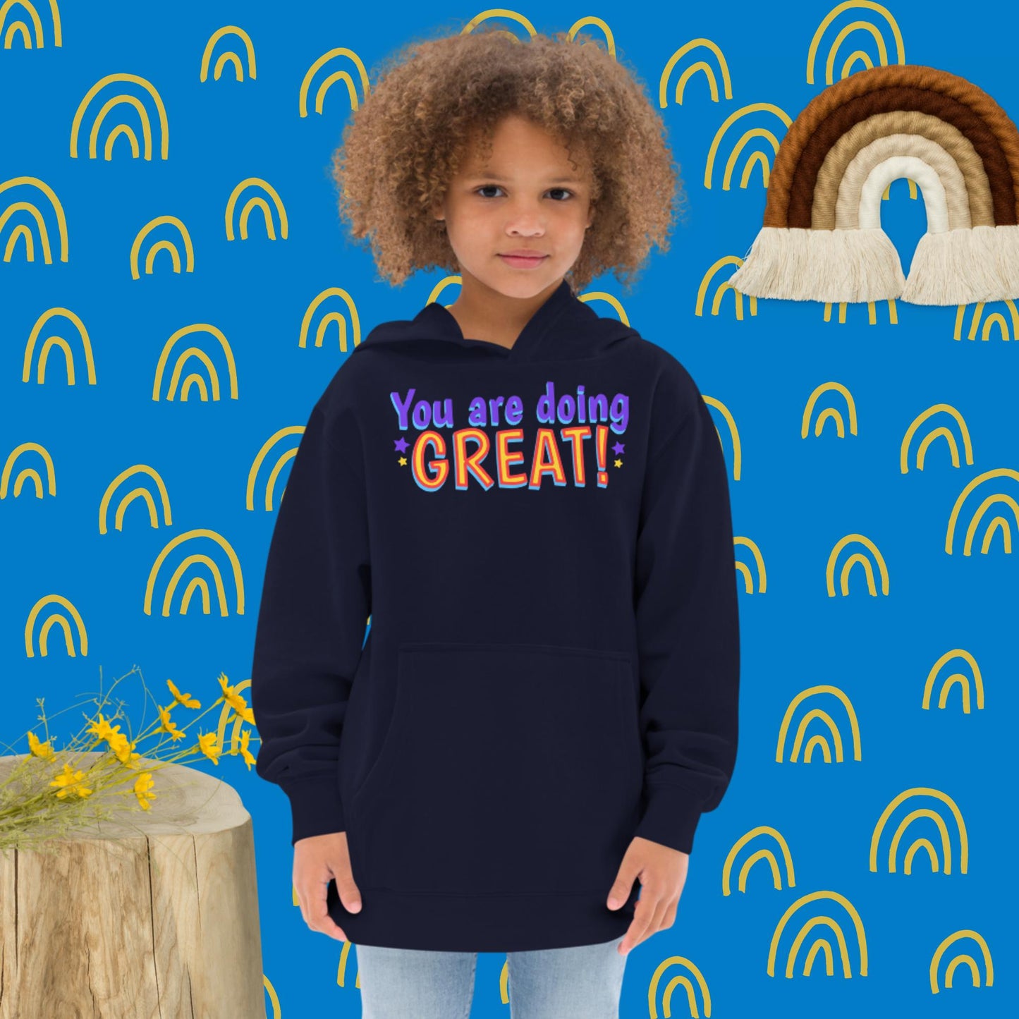 You Are Doing Great! Kids fleece hoodie