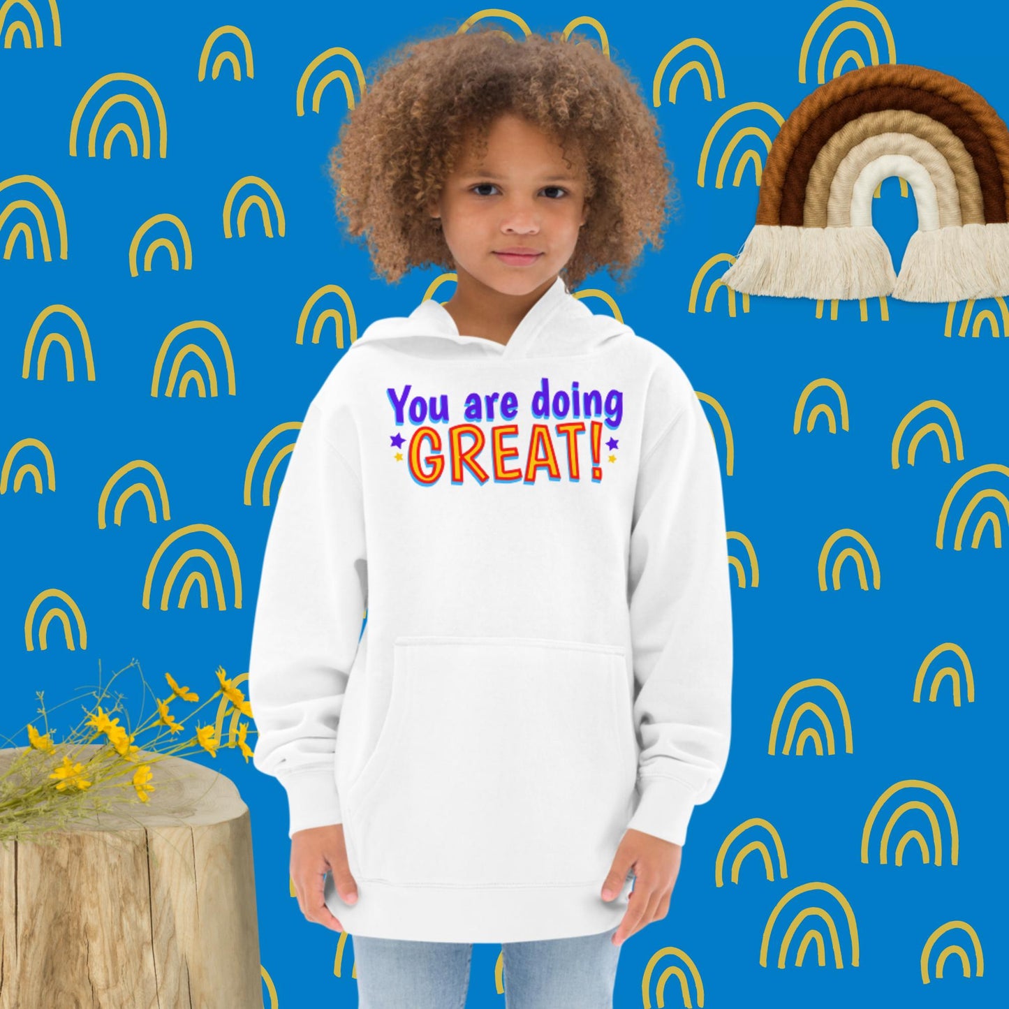 You Are Doing Great! Kids fleece hoodie