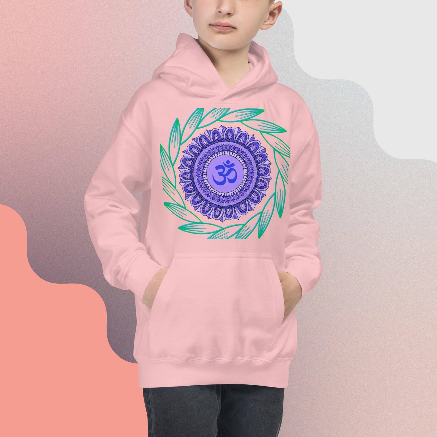 Mandala Om, Ornament, Kids Hoodie