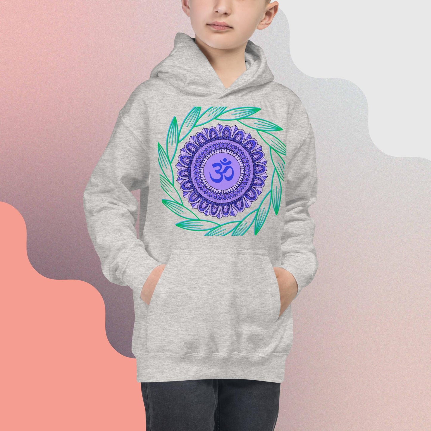 Mandala Om, Ornament, Kids Hoodie