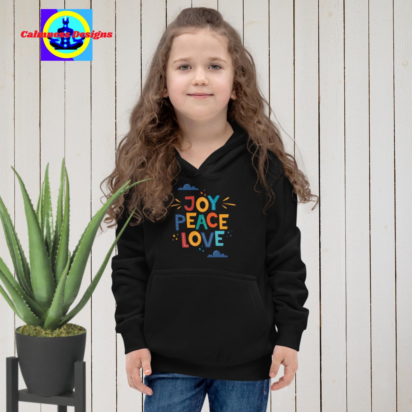 Joy Peace Love, Designer's Styles, Kids Hoodie