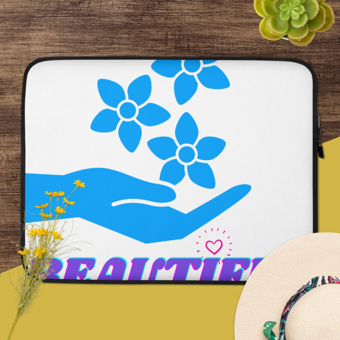 Beautiful, Hand, Roses, Heart, Laptop Sleeve