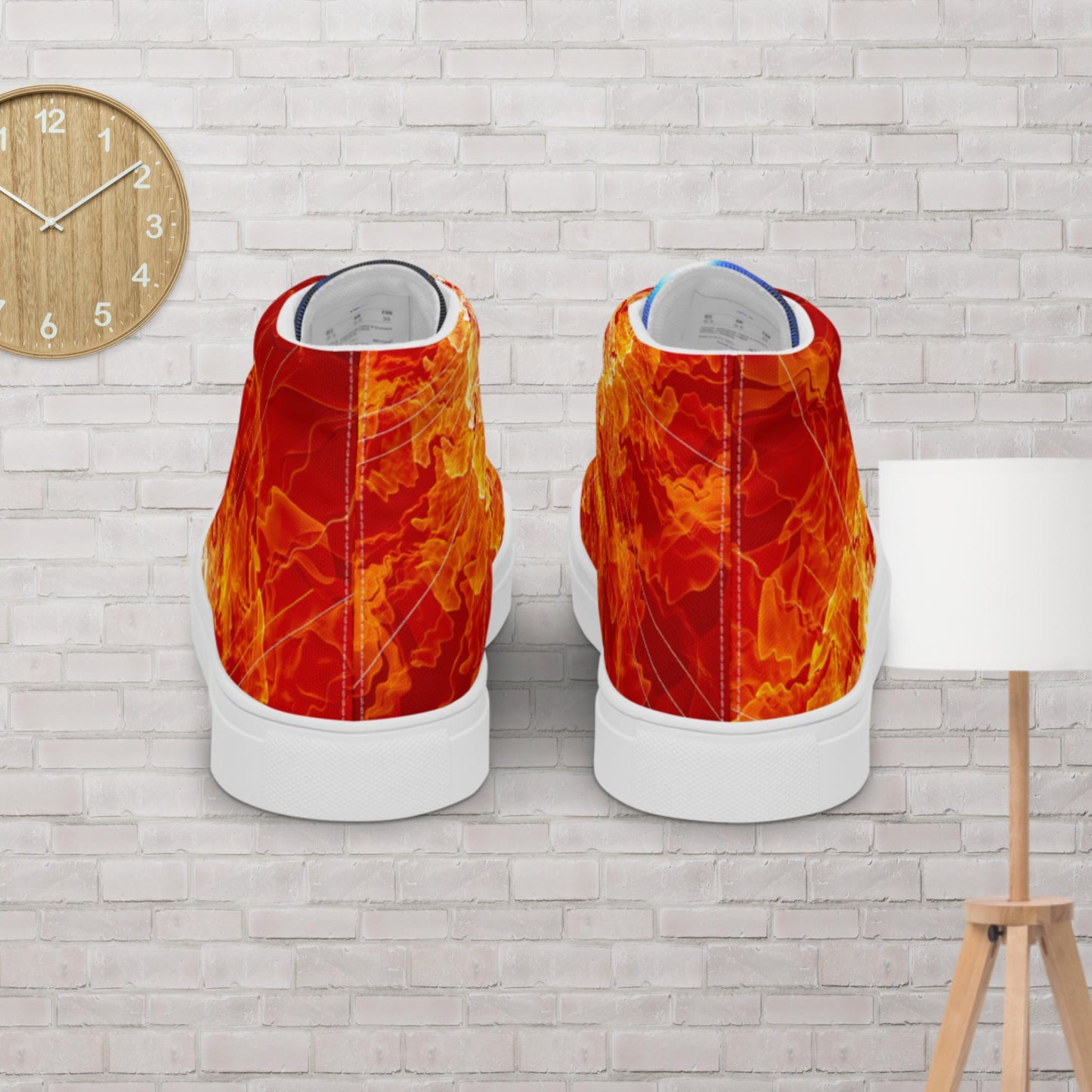 Powerful and Bright Abstract Sun, Color, Men’s high top canvas shoes