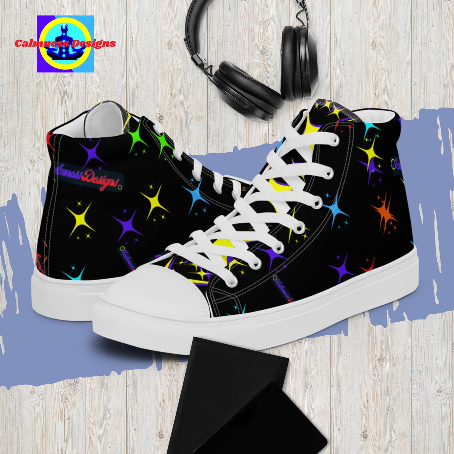Diamond Stars Designer, Men’s high top canvas shoes