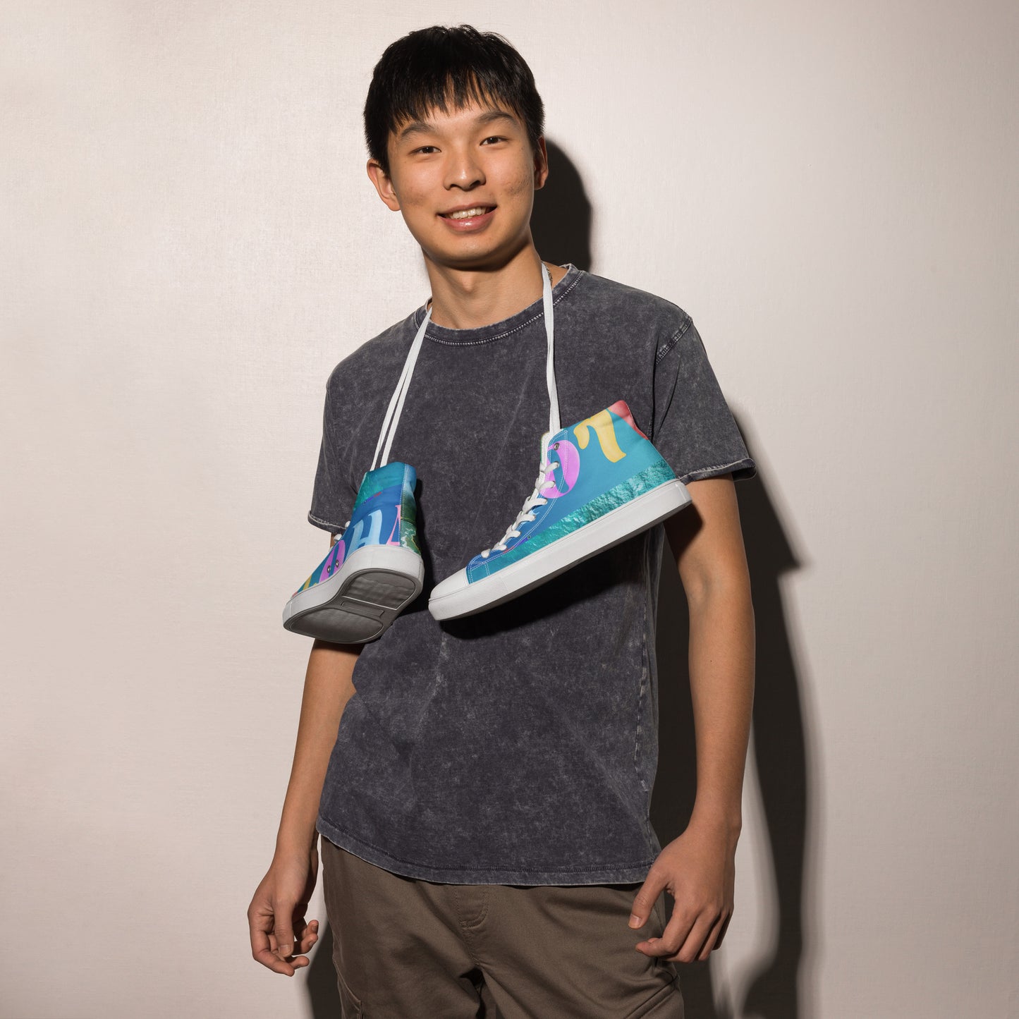 Aloha, Calmness Designs, Men’s high top canvas shoes