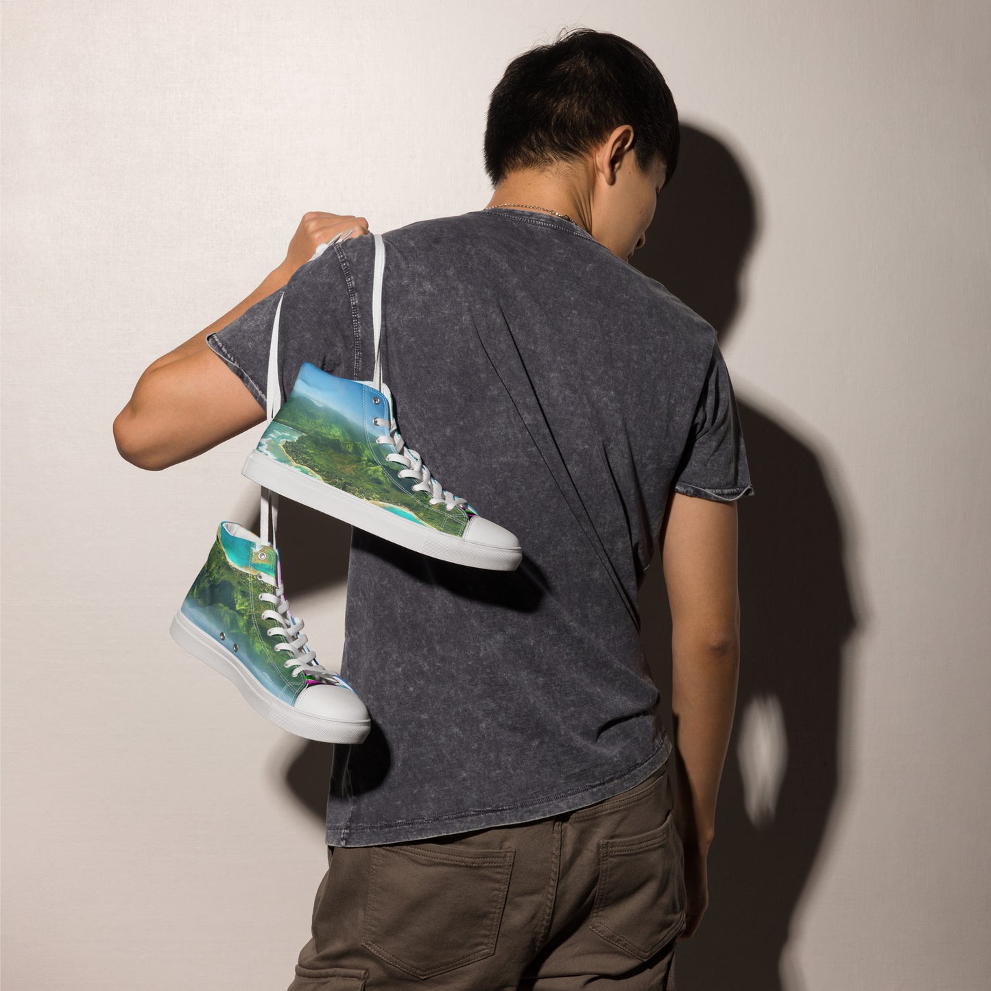 Aloha, Calmness Designs, Men’s high top canvas shoes