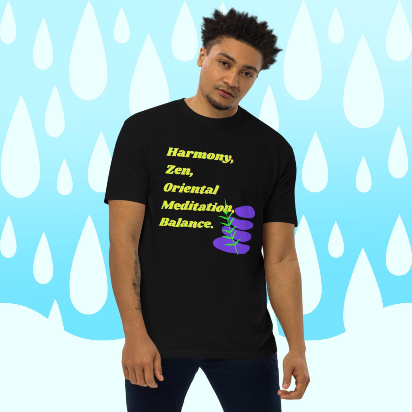 Harmony, Zen, Oriental meditation, Balance, , Men’s premium heavyweight tee