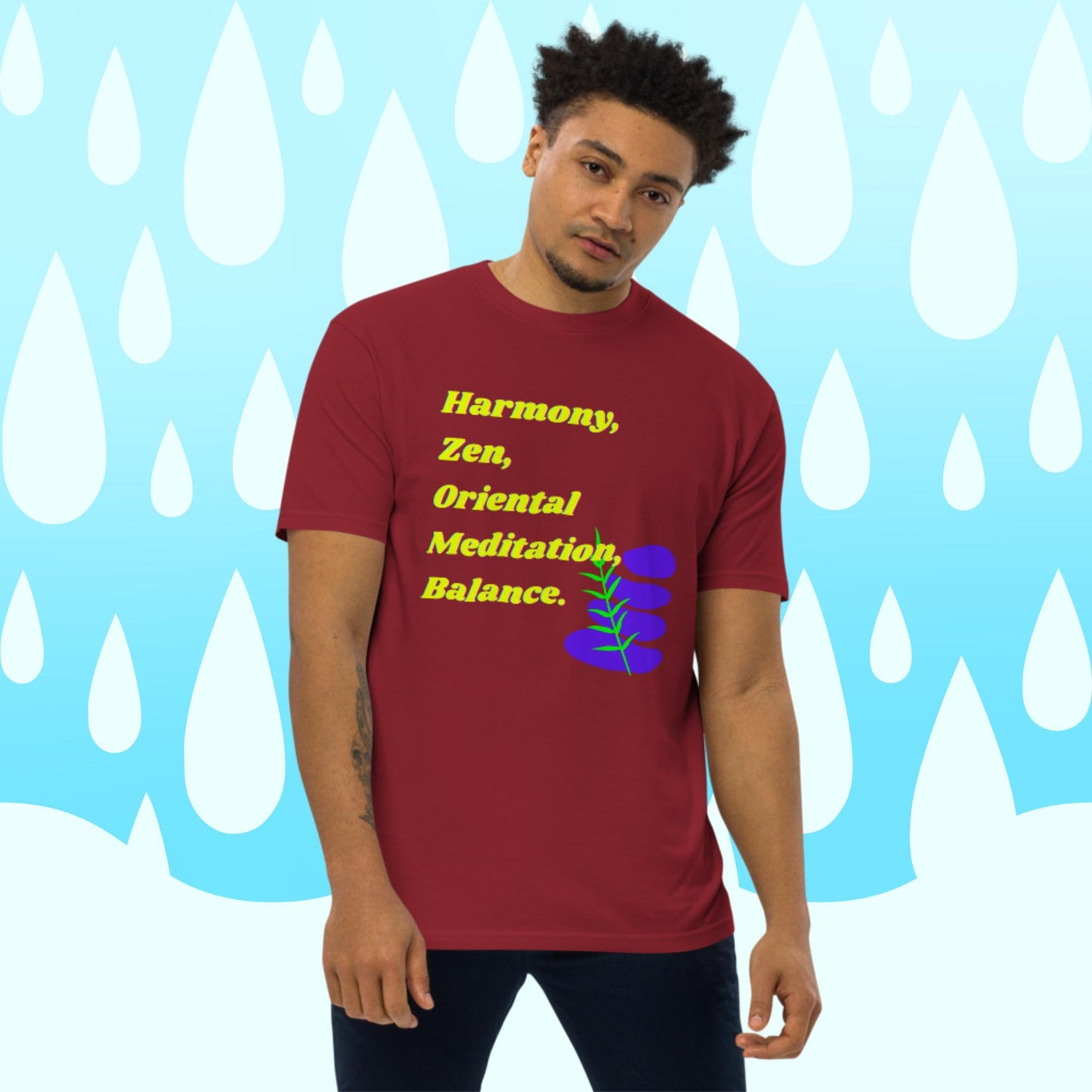 Harmony, Zen, Oriental meditation, Balance, , Men’s premium heavyweight tee