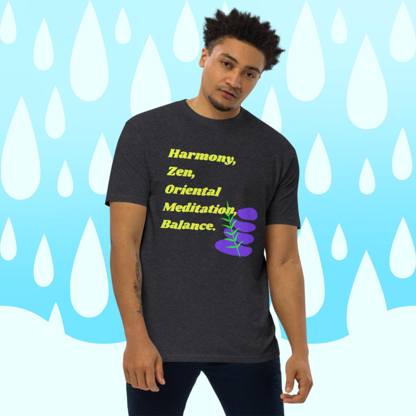 Harmony, Zen, Oriental meditation, Balance, , Men’s premium heavyweight tee