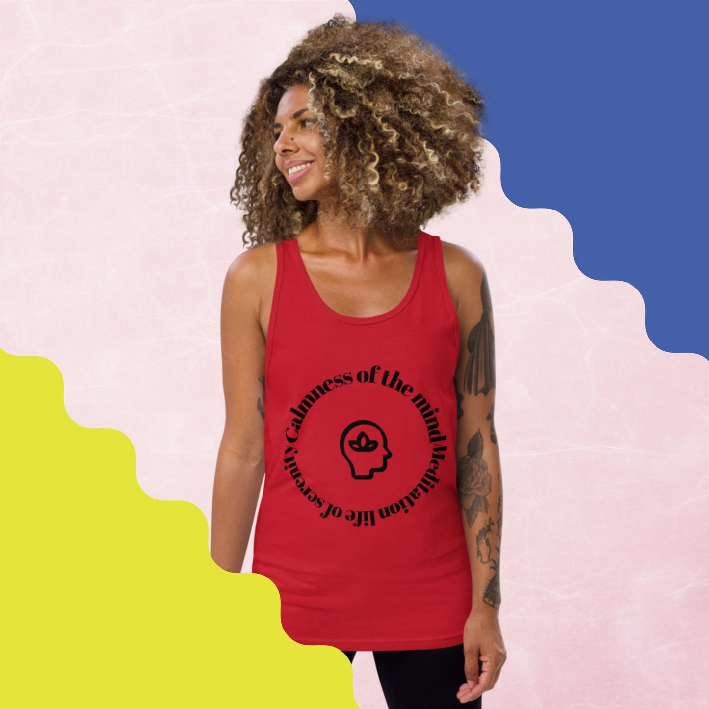 Calmness of the mind, MEDITATION THE LIFE OF SERENITY, , Unisex Tank Top