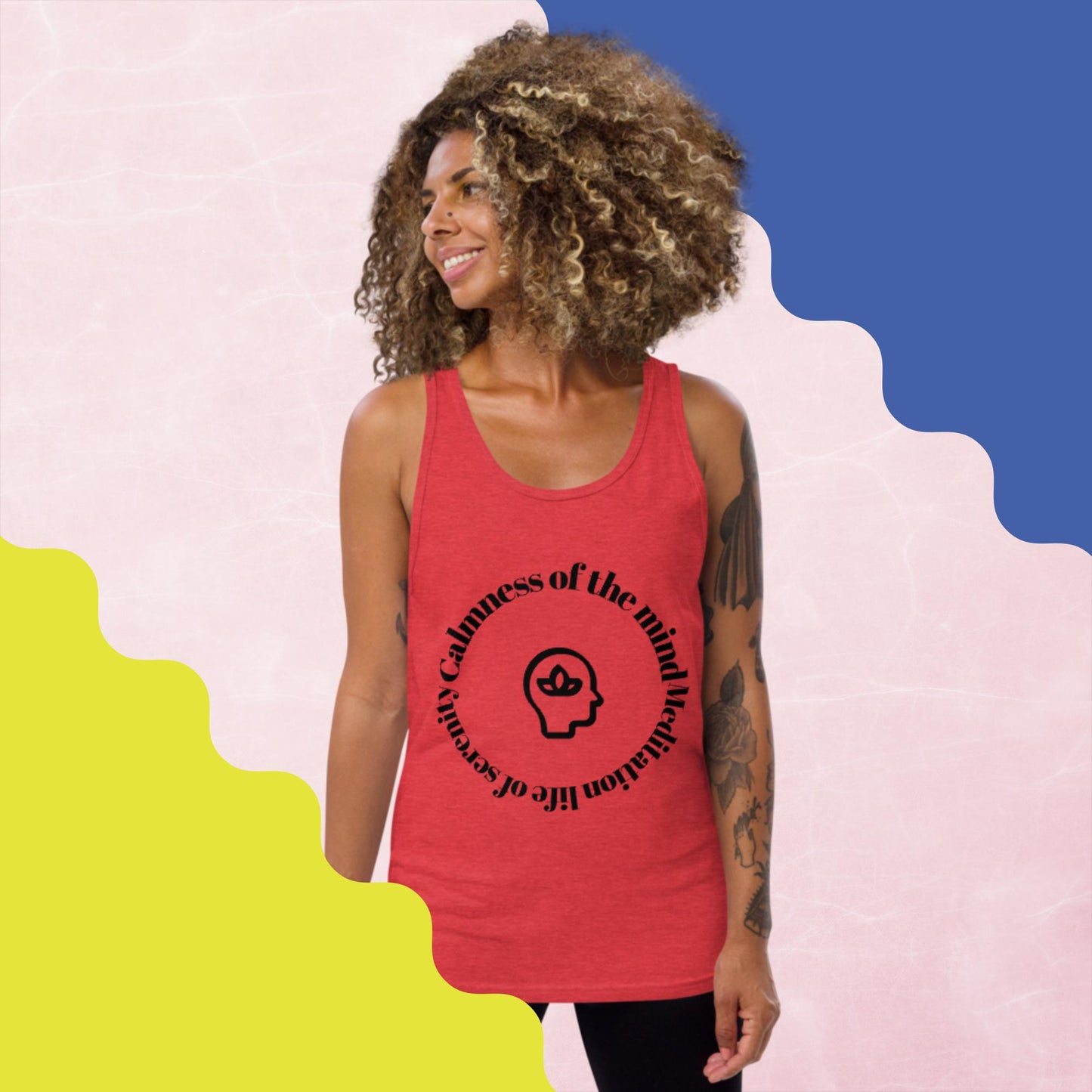 Calmness of the mind, MEDITATION THE LIFE OF SERENITY, , Unisex Tank Top