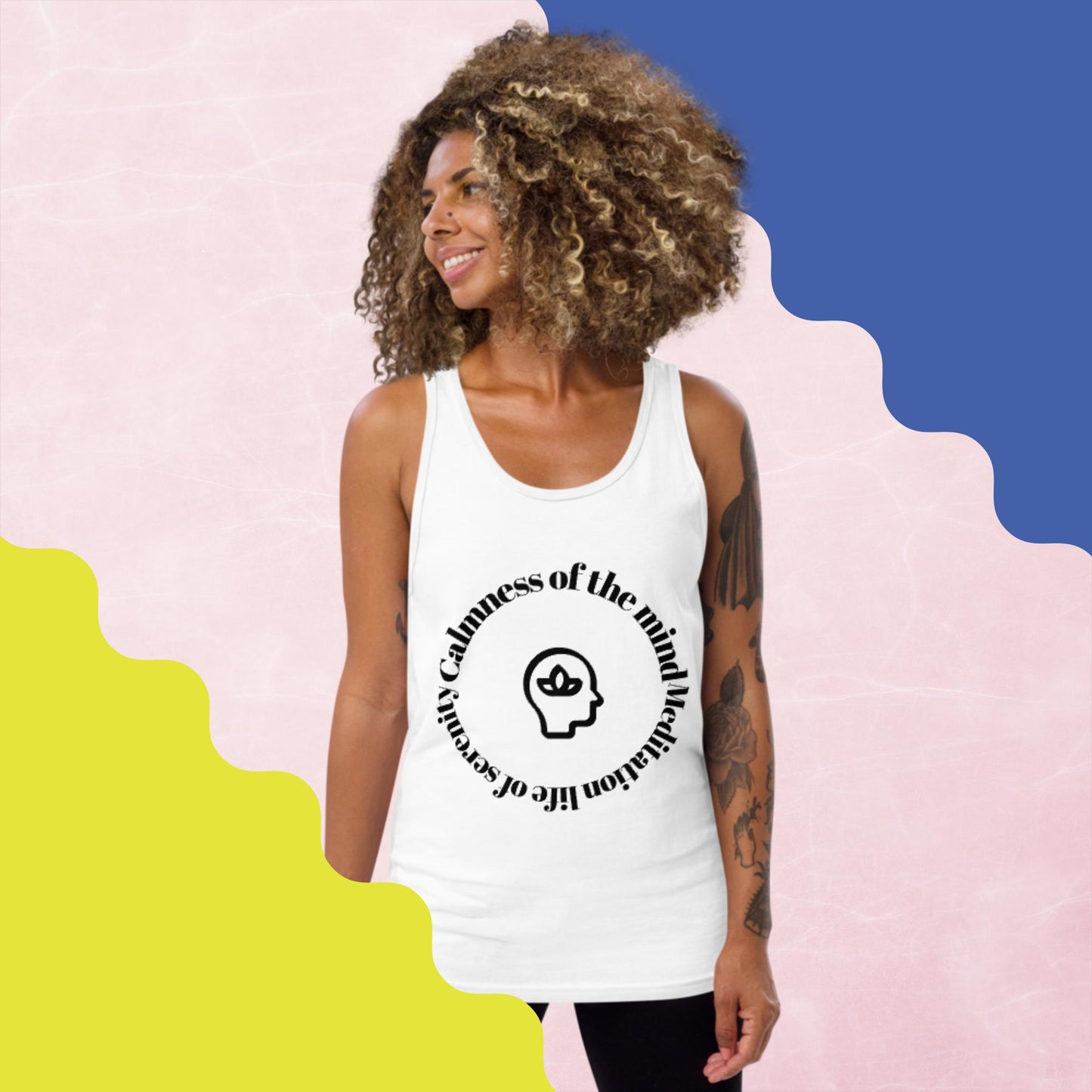 Calmness of the mind, MEDITATION THE LIFE OF SERENITY, , Unisex Tank Top