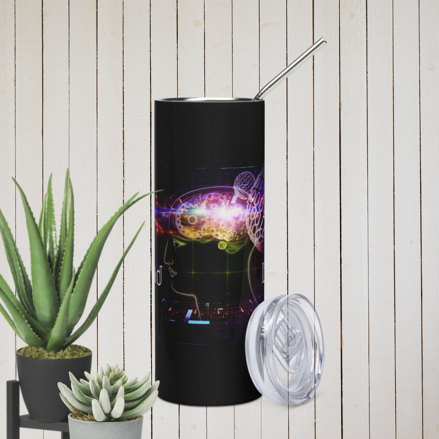 Composition of Head Outlines, Subject of Intelligence, Stainless steel tumbler