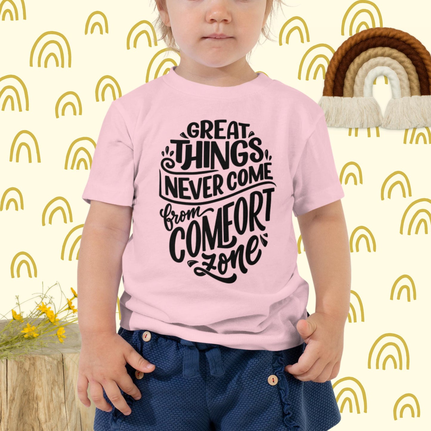Great Things Never Come From Comfort Zone, Toddler Short Sleeve Tee