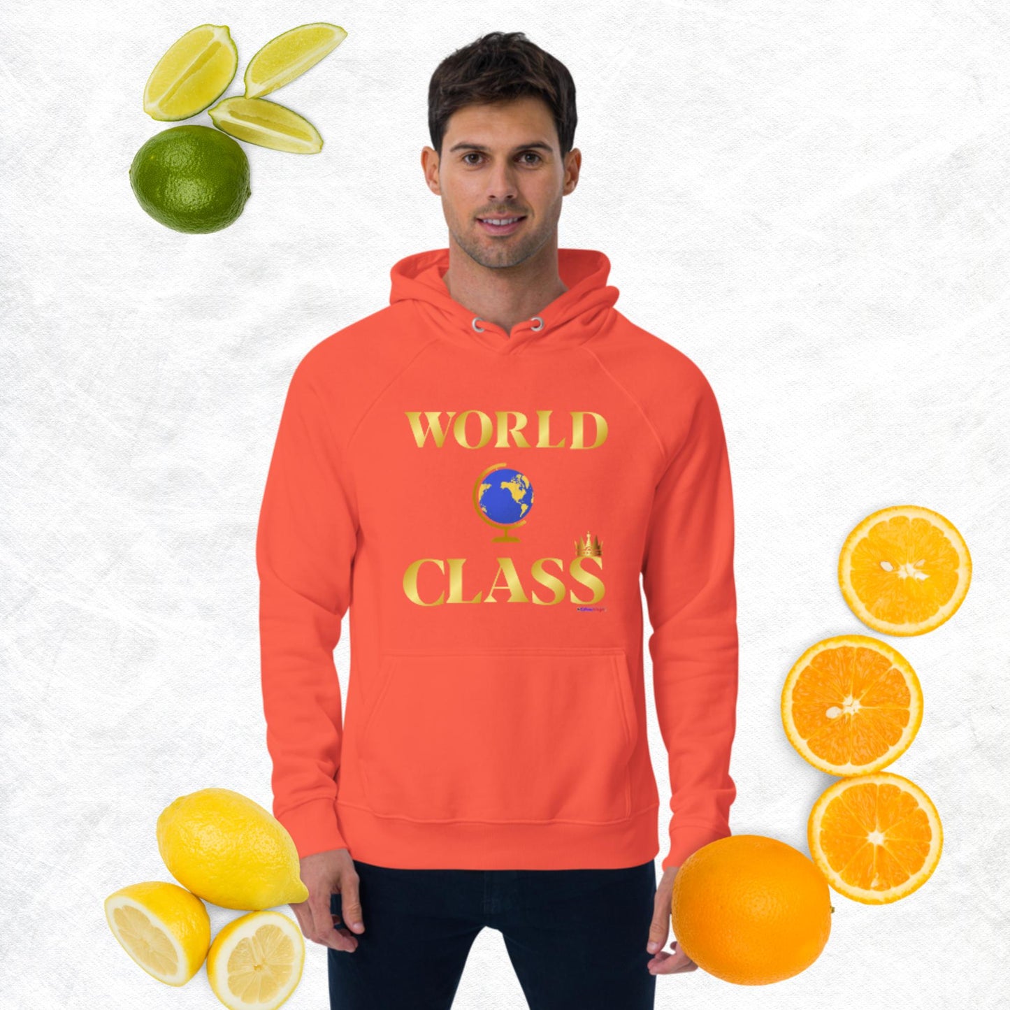World Class, Golden, Croowns, Tropies, Number 1, Unisex eco raglan hoodie