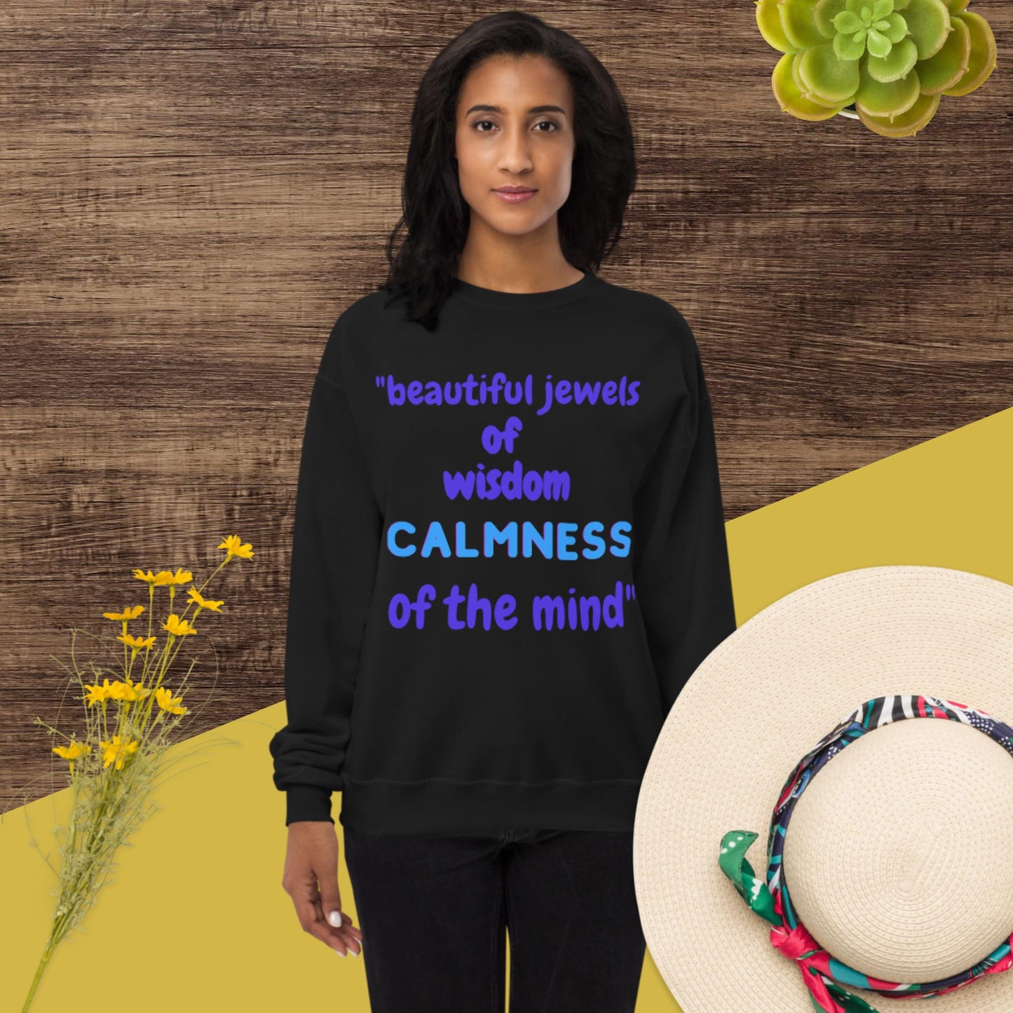 Beautiful jewels of wisdom Calmness of the mind,, Unisex fleece sweatshirt