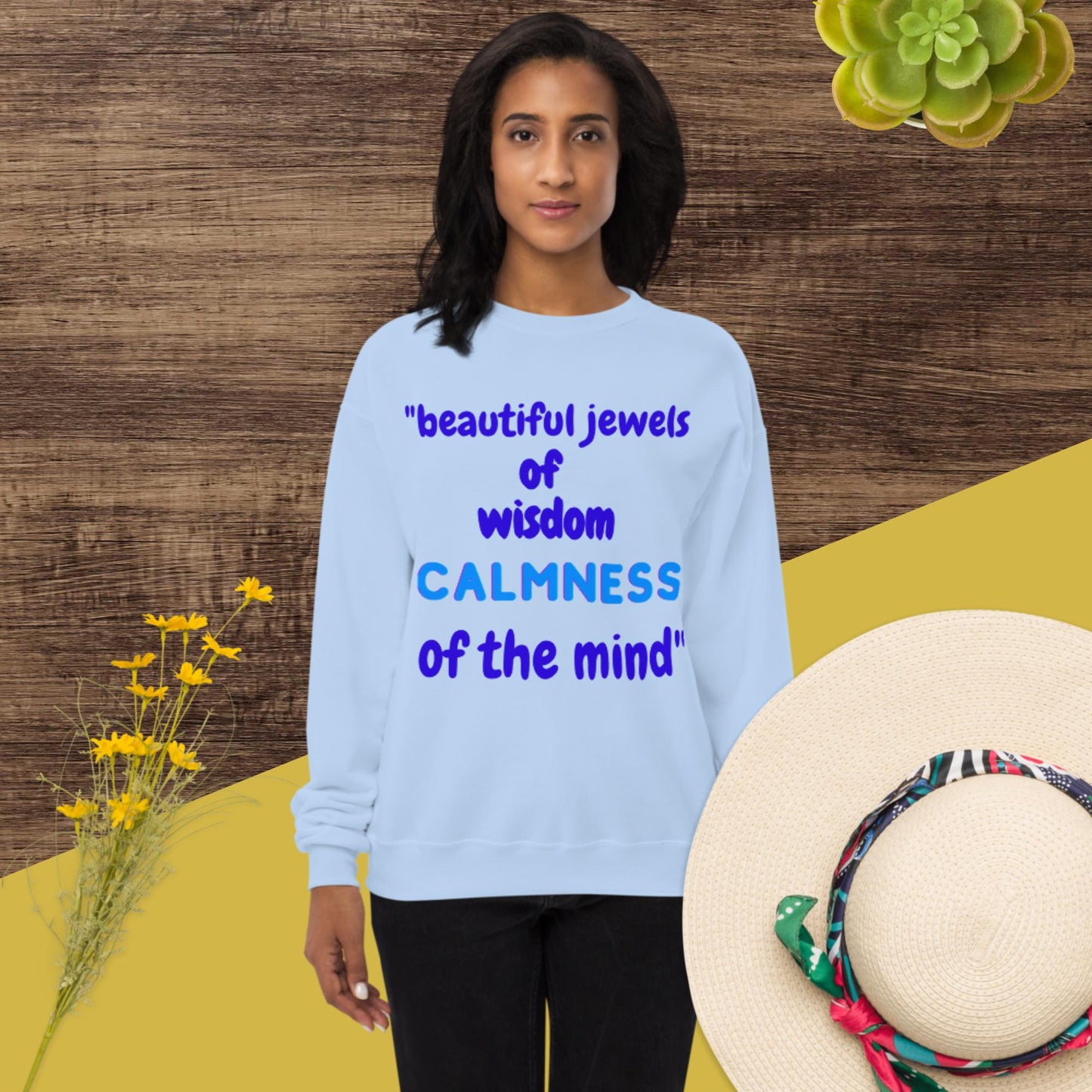 Beautiful jewels of wisdom Calmness of the mind,, Unisex fleece sweatshirt