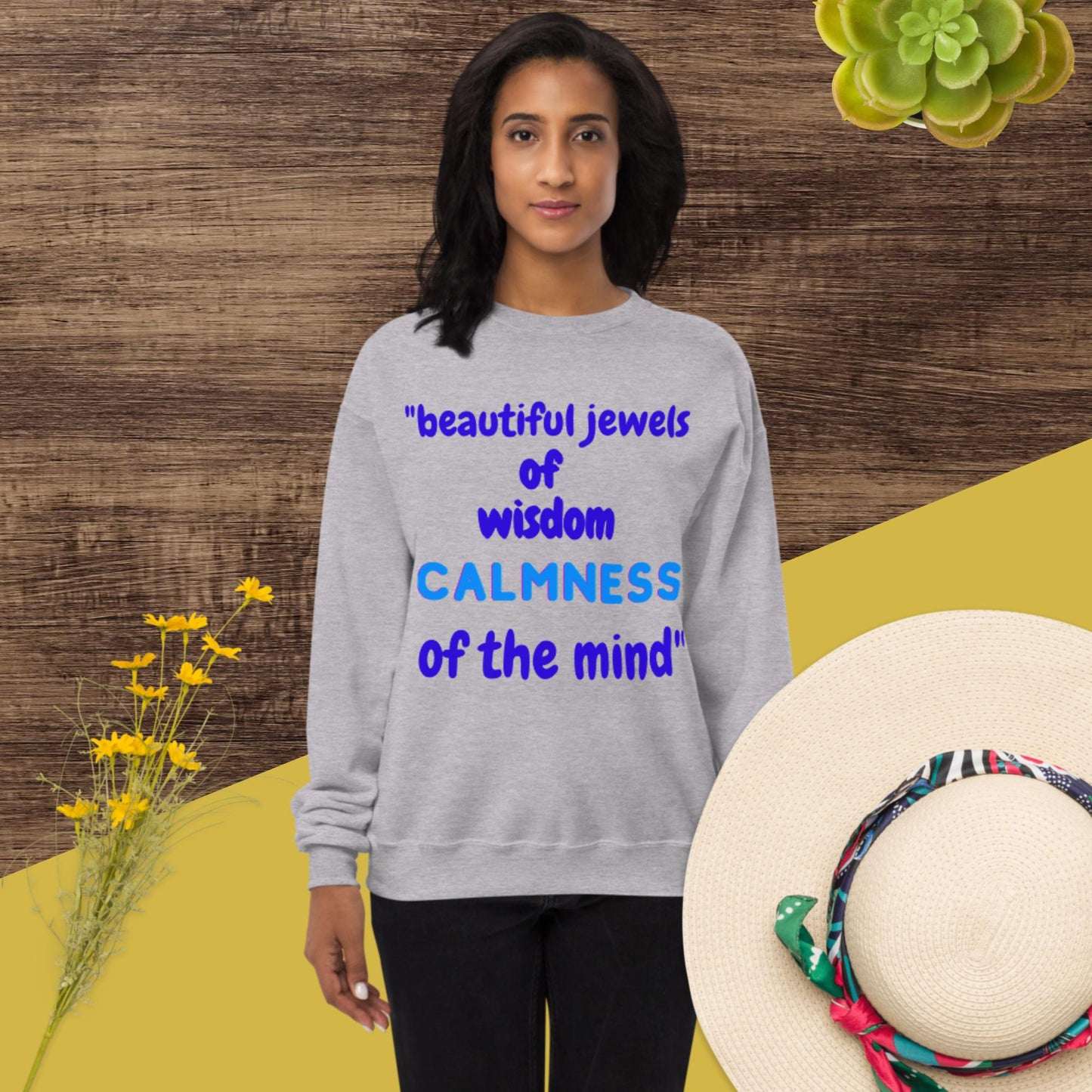 Beautiful jewels of wisdom Calmness of the mind,, Unisex fleece sweatshirt