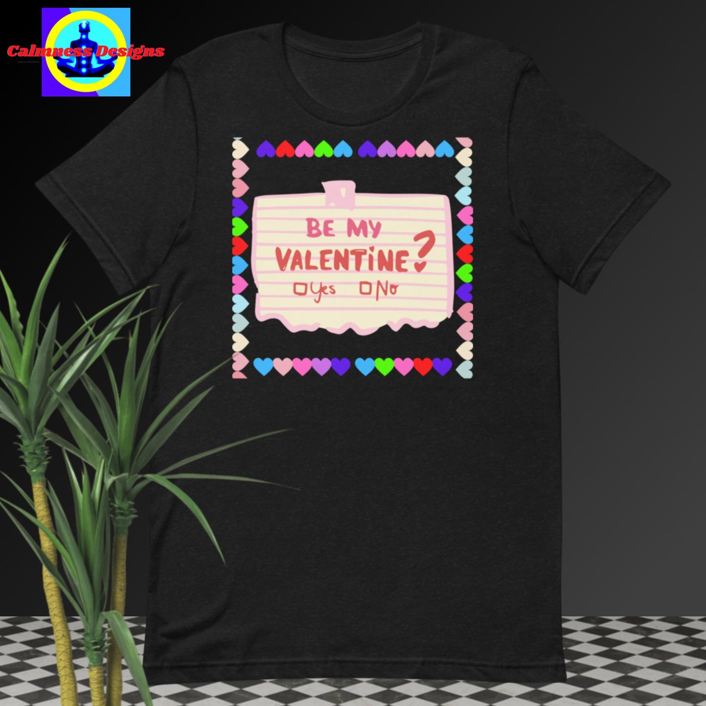 Be My Valentines?, Hearts, Yes or No, Unisex t-shirt