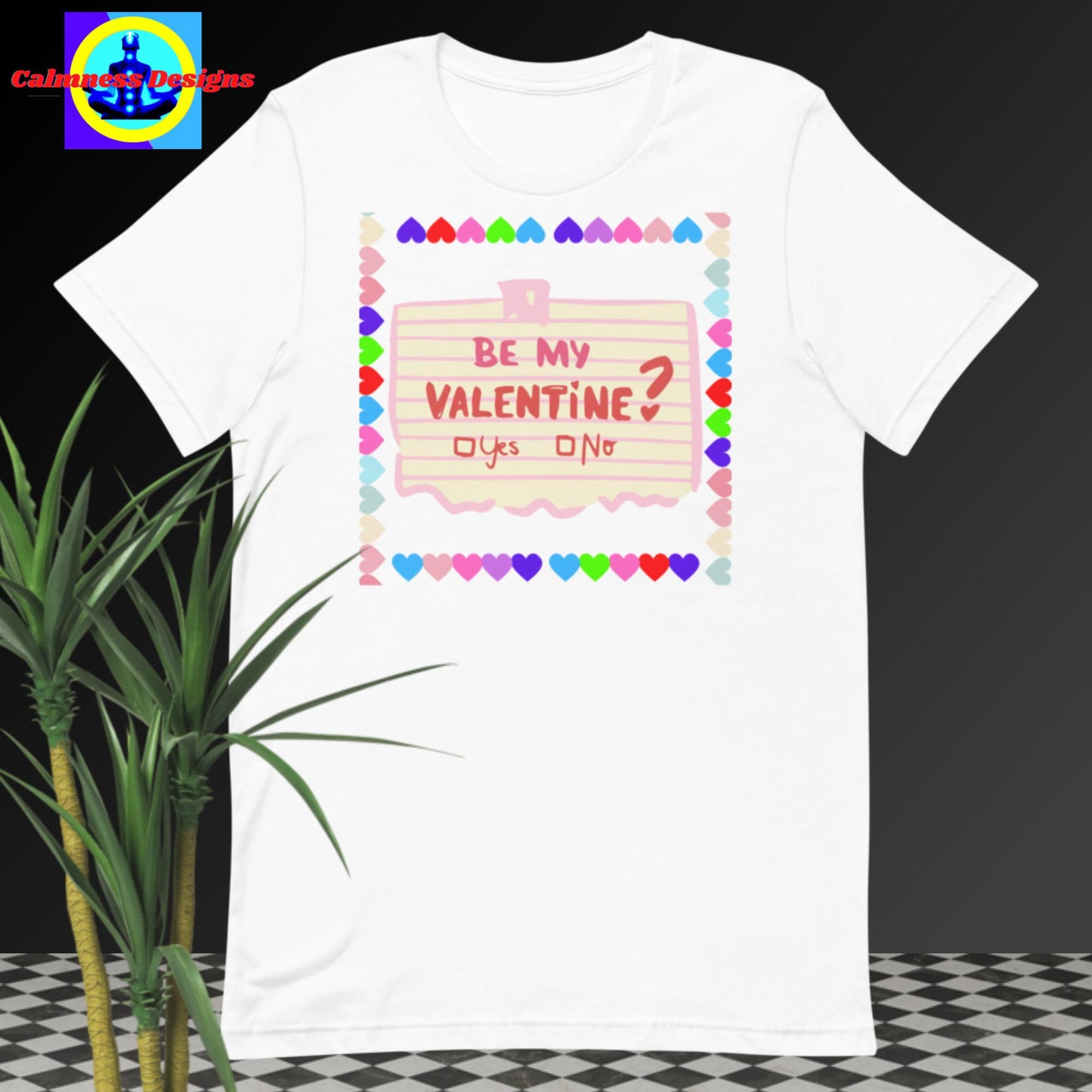Be My Valentines?, Hearts, Yes or No, Unisex t-shirt