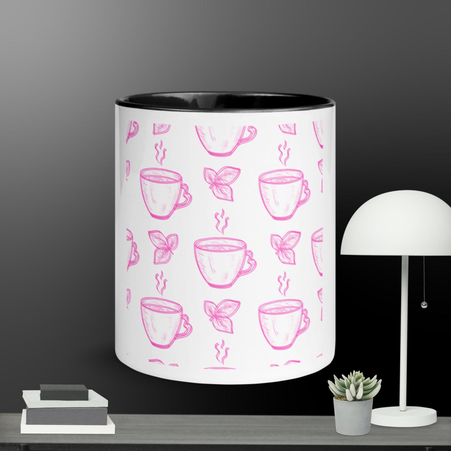 Tea Leaves, Hot Cups, Mug with Color Inside