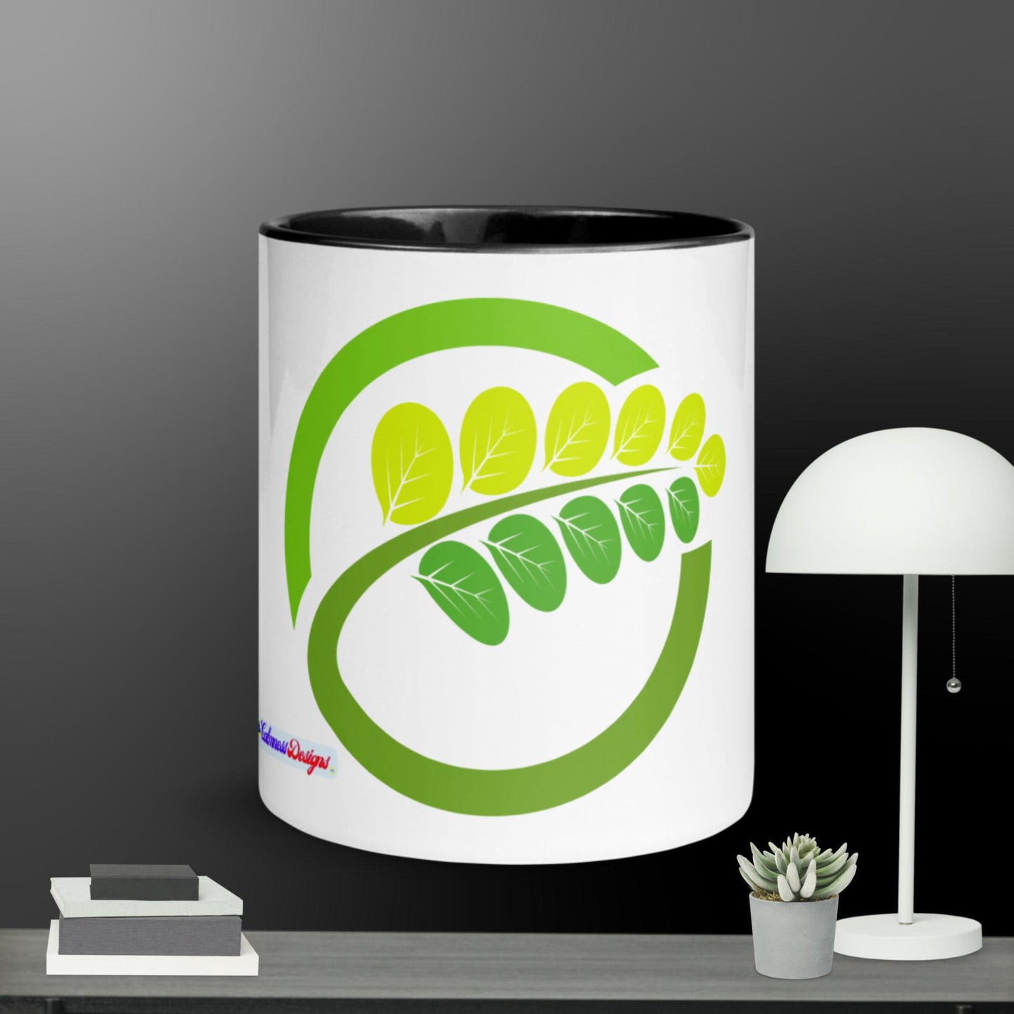Moringa Leaf Logo, Symbol Nature, Mug with Color Inside
