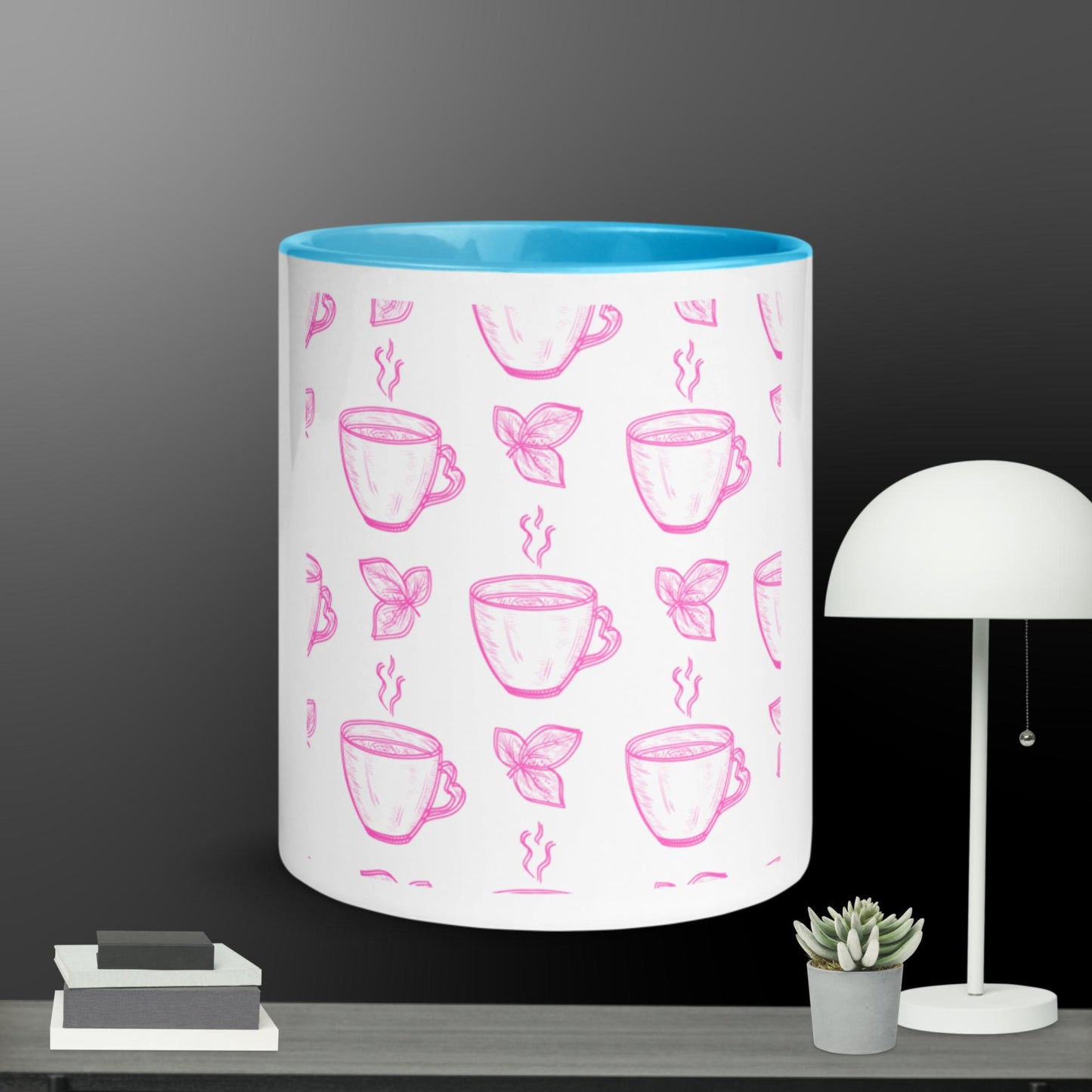 Tea Leaves, Hot Cups, Mug with Color Inside