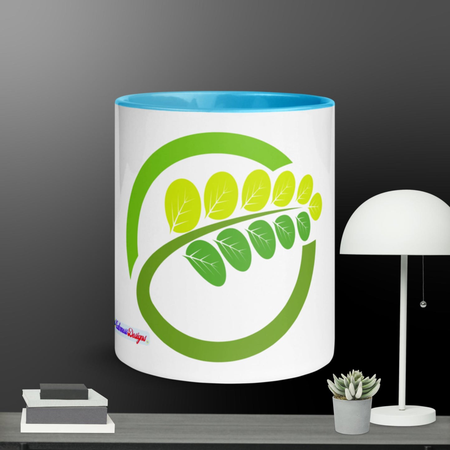 Moringa Leaf Logo, Symbol Nature, Mug with Color Inside