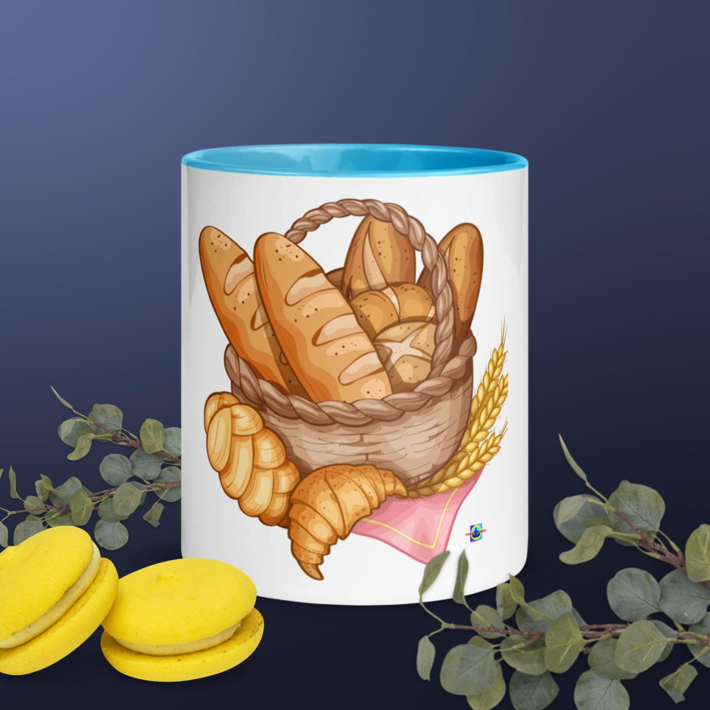 Basket of Bread, Mug with Color Inside